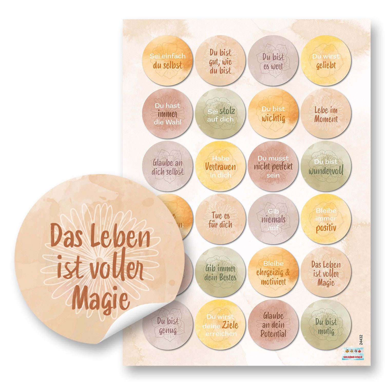 LogbuchVerlag Aufkleber 96 Geschenkaufkleber Sprüche 4 cm, (96tlg