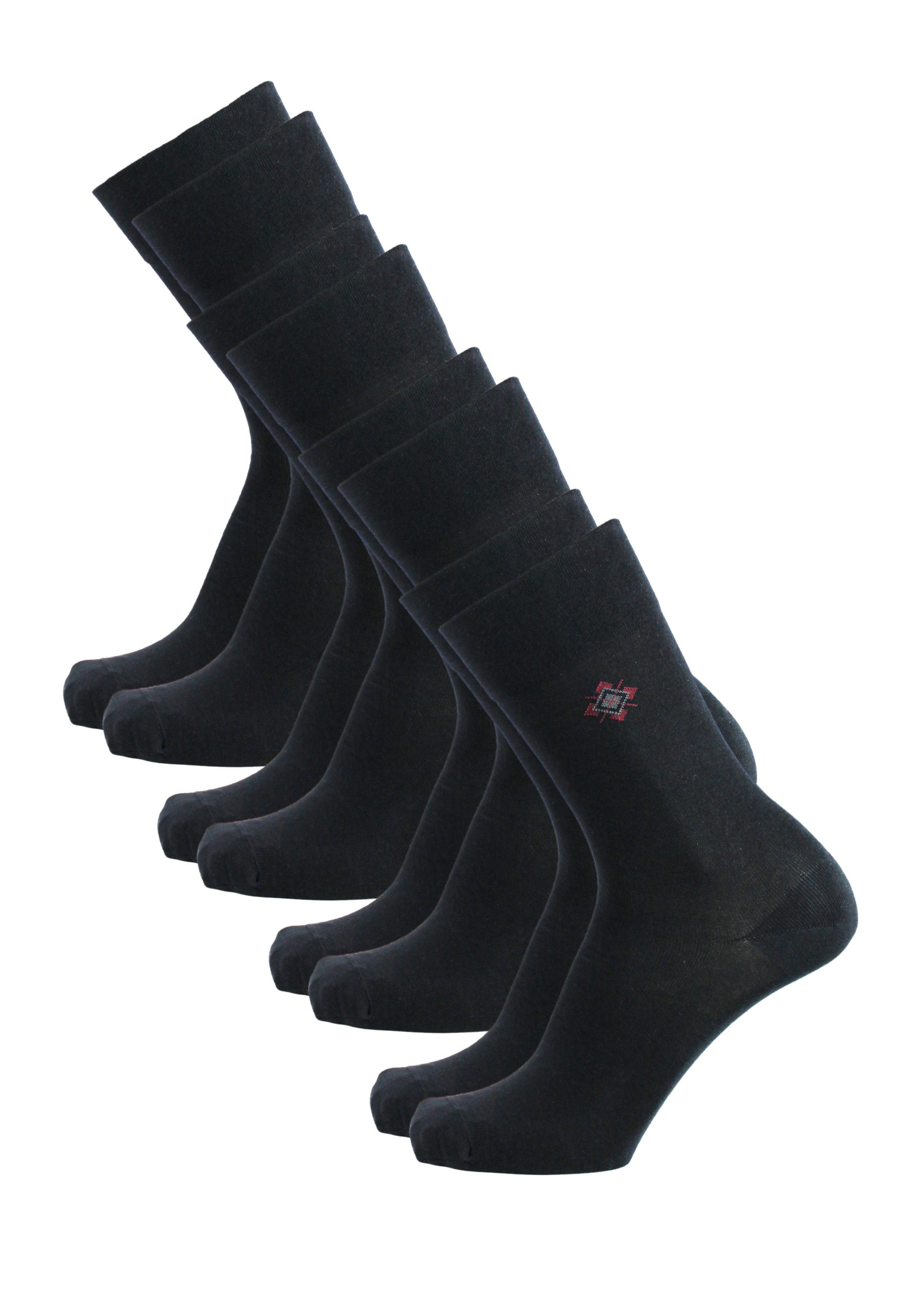 Rogo Socken Easy Leg (4-Paar) mit dezentem Schaftmotiv