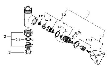 Grohe Absperrventil Grohmix, Absperrventil 1/2