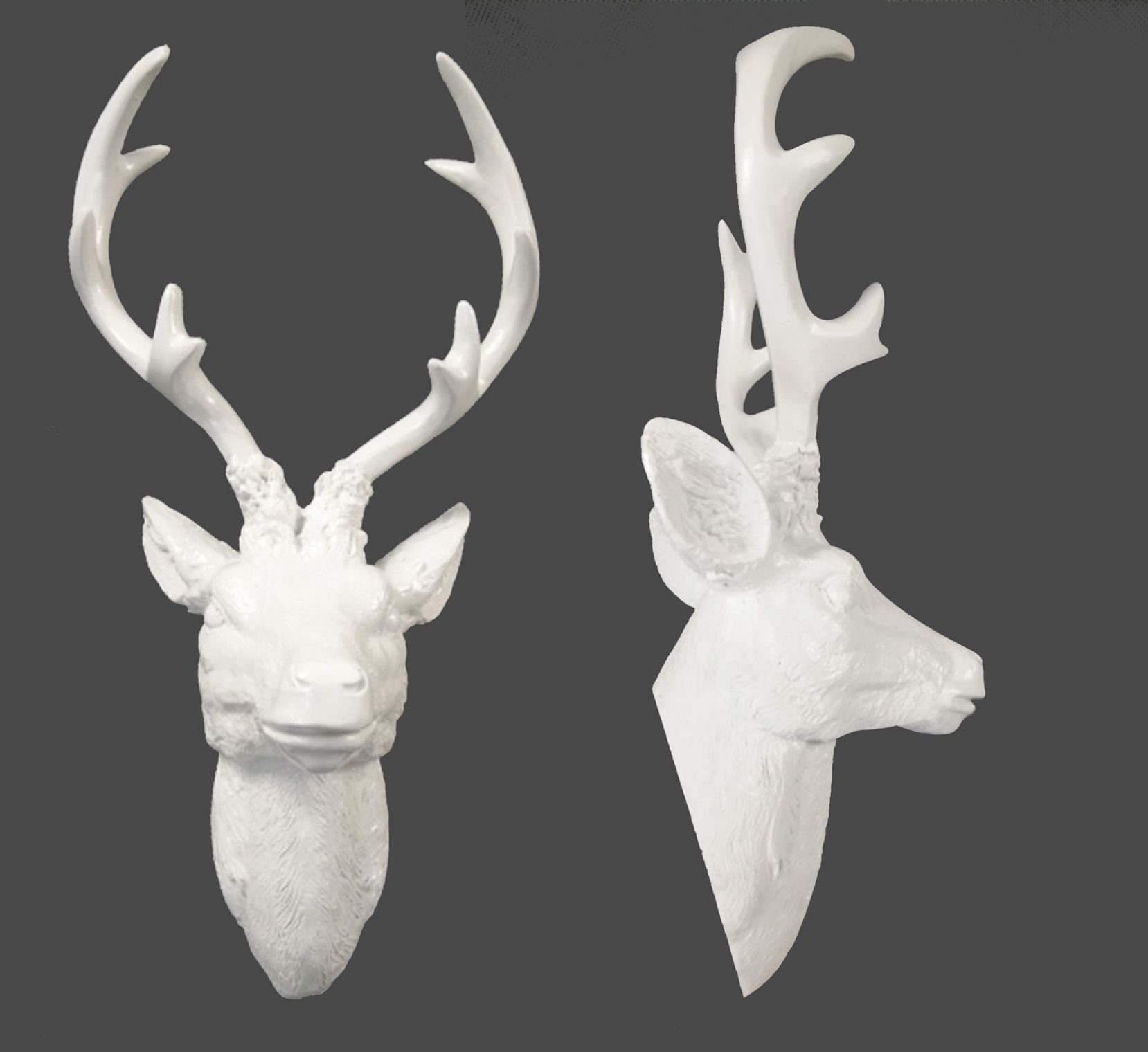 Spetebo Dekogeweih Hirschgeweih weiß - 30 cm (Stück, 1 St., Geweih), Hirsch günstig online kaufen