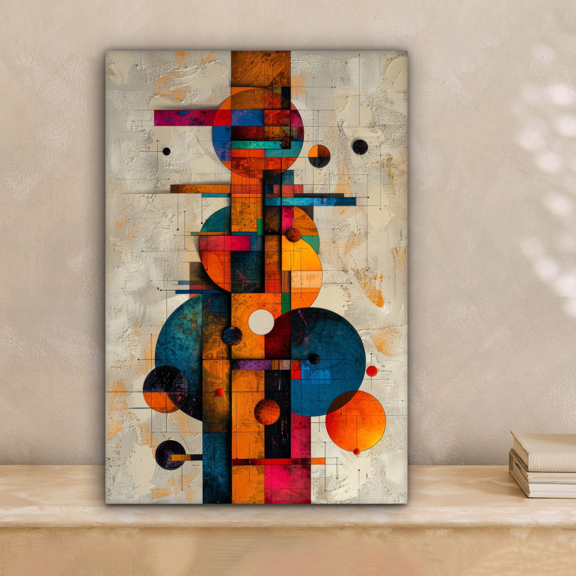 OneMillionCanvasses® Leinwandbild Kunst - Bunt - Modern - Formen, Fotodruck günstig online kaufen