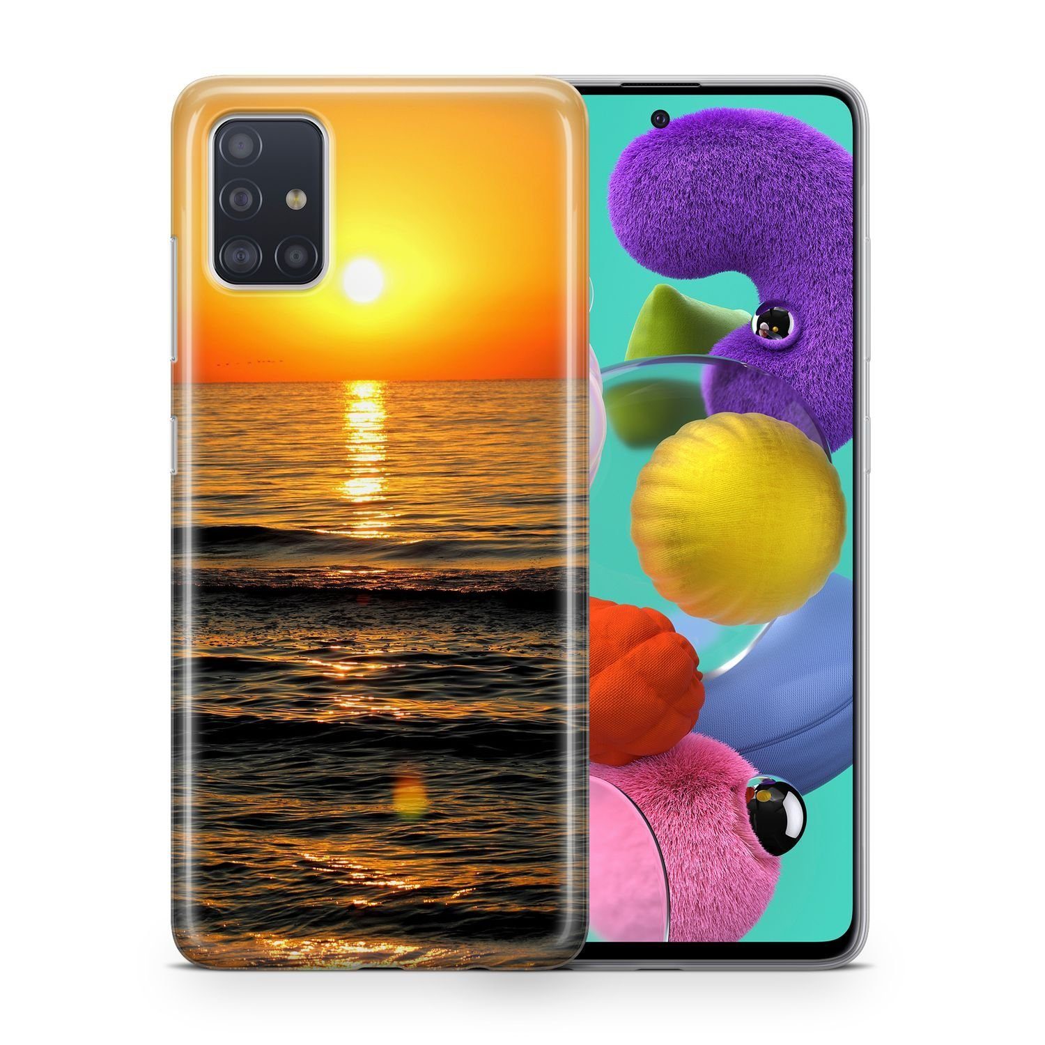 König Design Handyhülle Wiko Y60, Schutzhülle für Wiko Y60 Handyhülle Schutzcase Silikon mit Motiv Sonnenuntergang