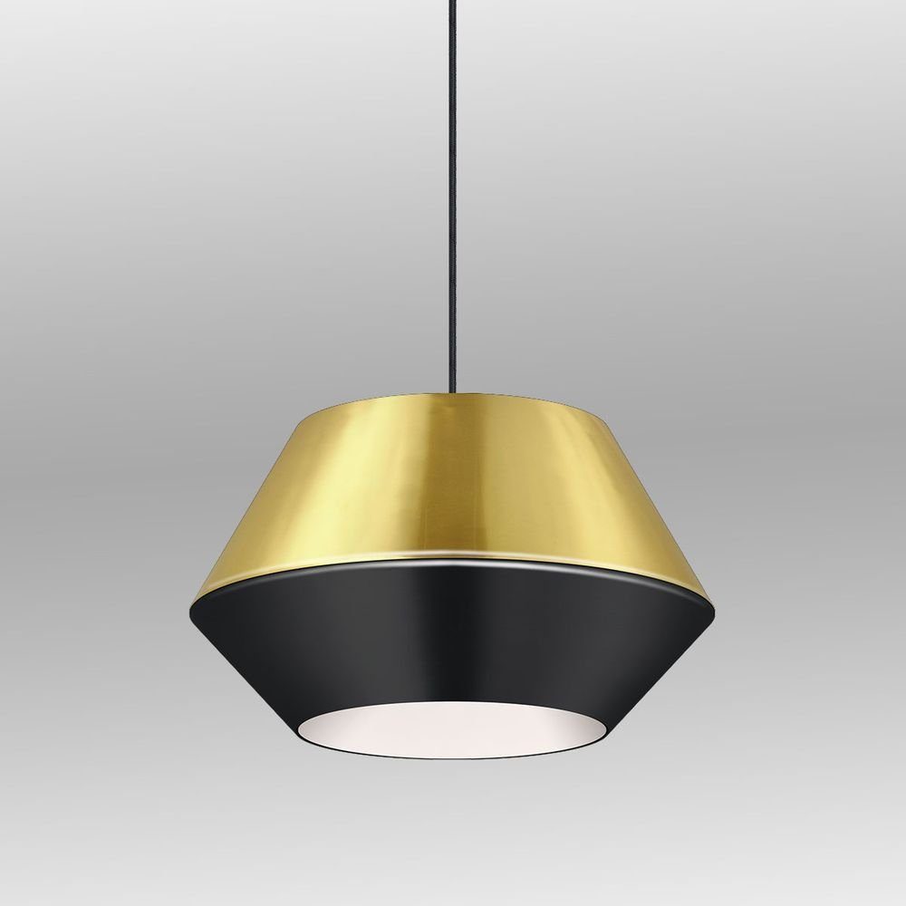 s.luce Pendelleuchte Individuelle Pendellampe SkaDa Aluminium/Gold, Warmweiß Metallschirm