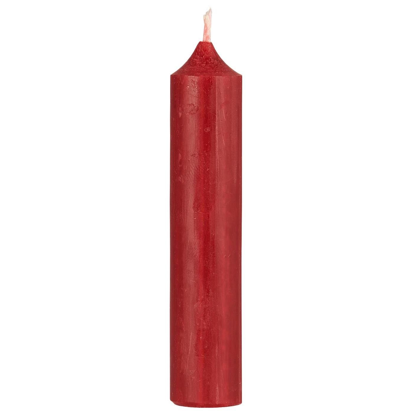 LS-LebenStil Tafelkerze Exklusive Stabkerzen Ribe Rustik 6´er Set Rot 11x2,2cm Made in Denmark (Spitzkerzen Tafelkerzen für die perfekte Tischdeko Hochzeit Taufe Advent Weihnachten Unparfümiert, 6-tlg), MADE IN EU