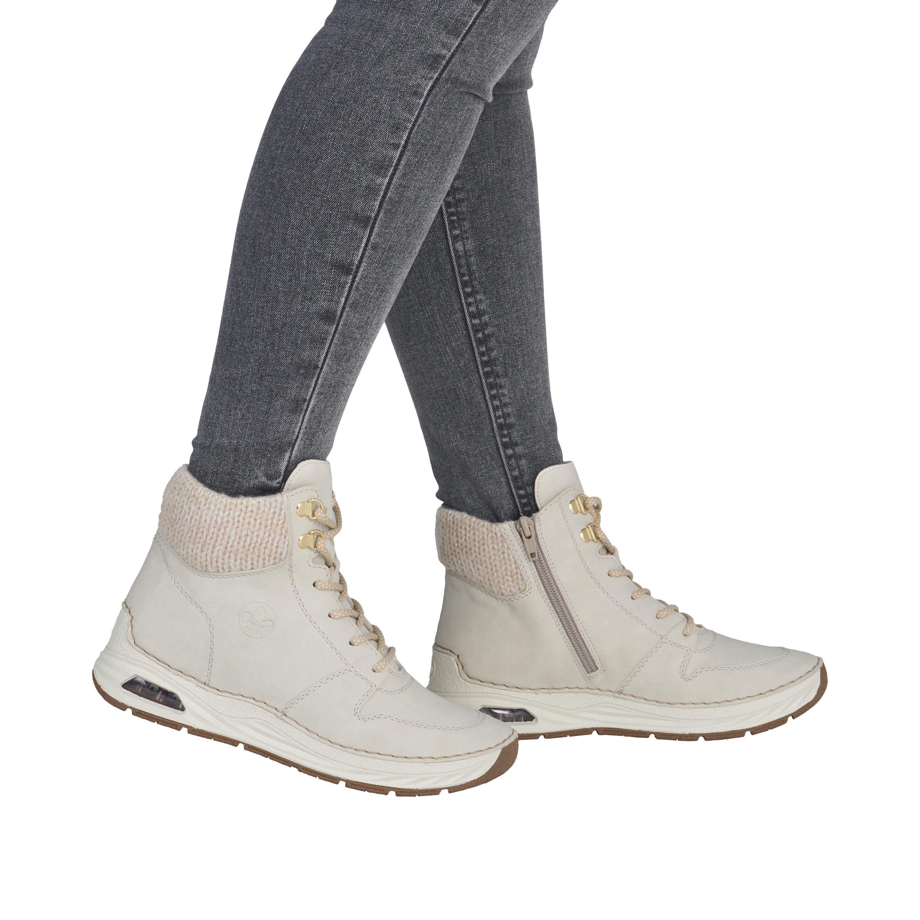 Rieker Schnürboots High Top-Sneaker, Herbstschuh mit seitlicher Logoprägung