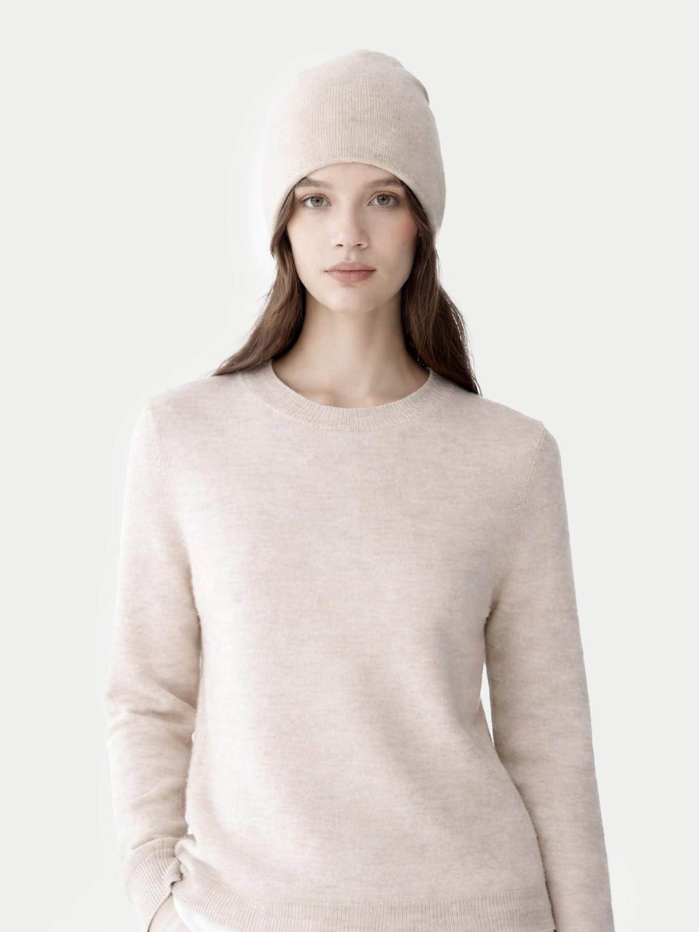 GOBI Cashmere Rundhalspullover 99€ Kaschmir-Set aus Pullover und Mütze günstig online kaufen
