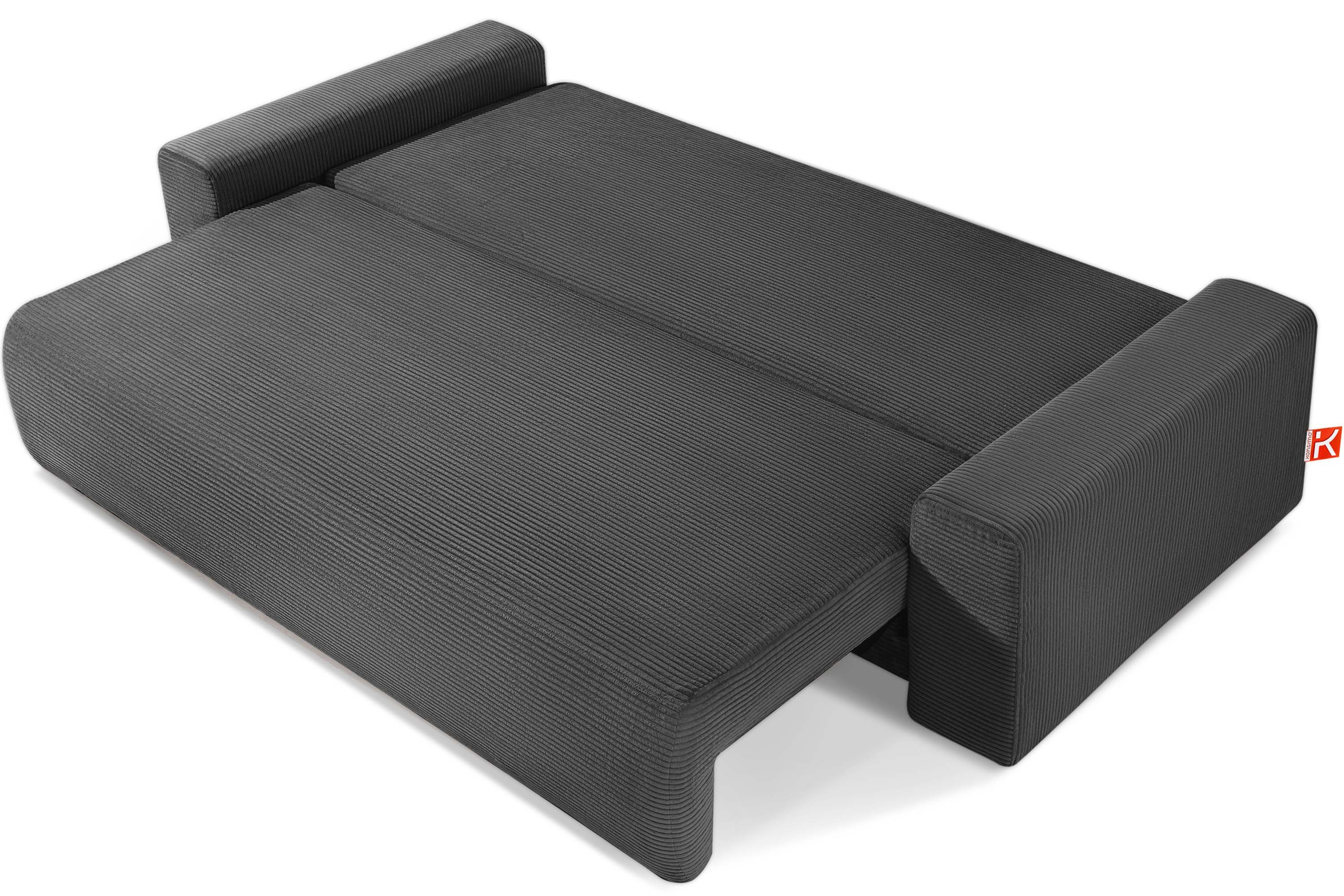 KONSIMO® 3-Sitzer MOLLIS Schlafsofa, Einzelsofa, mit Wellenfeder, hergestellt in der EU, Mega große Liegefläche für bis 2,5 Personen, mit Schlaffunktion, mit Bettkasten, mit zwei Zierkissen, Modern