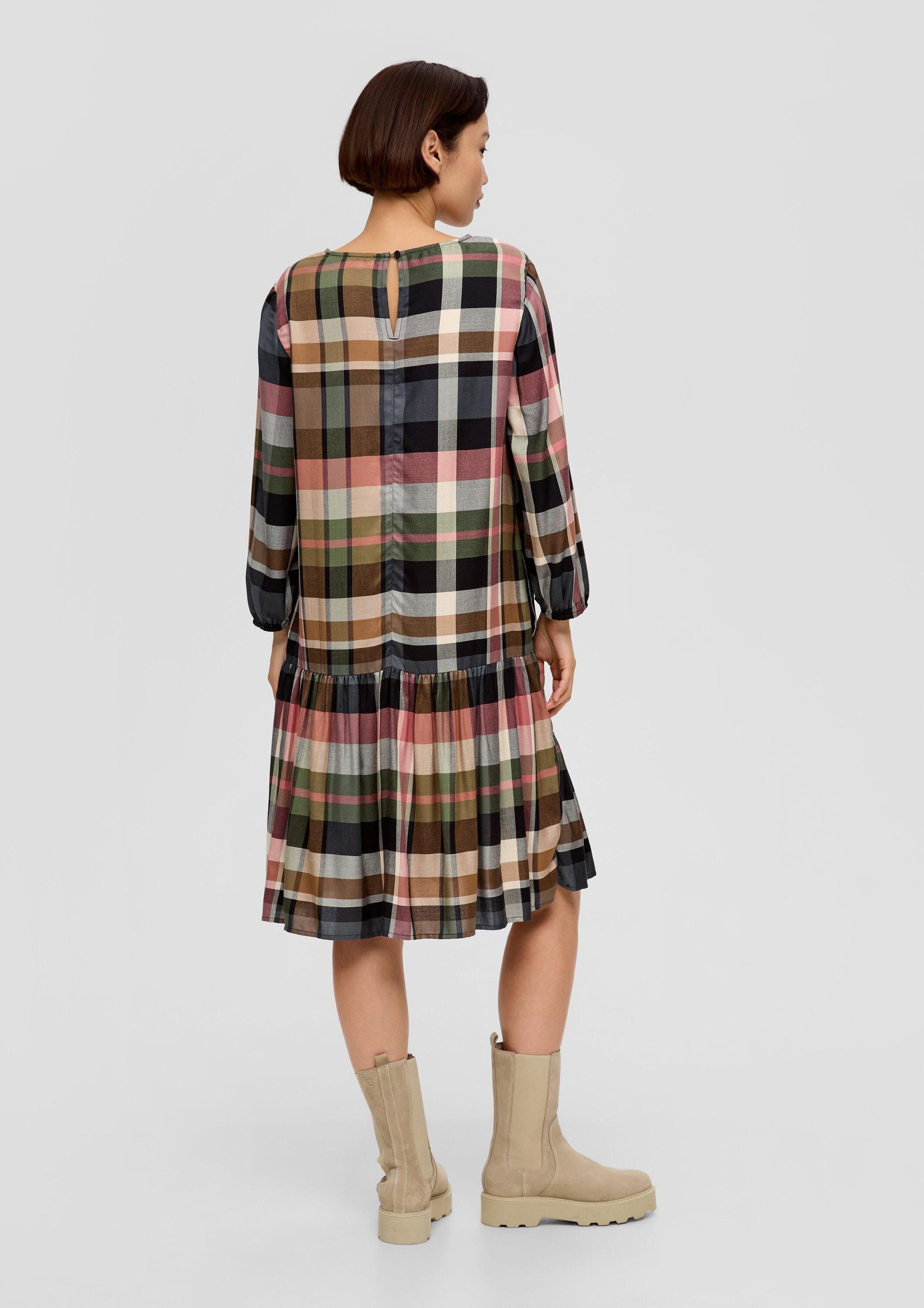 s.Oliver Minikleid Kleid Kariertes Minikleid aus Viskosemix