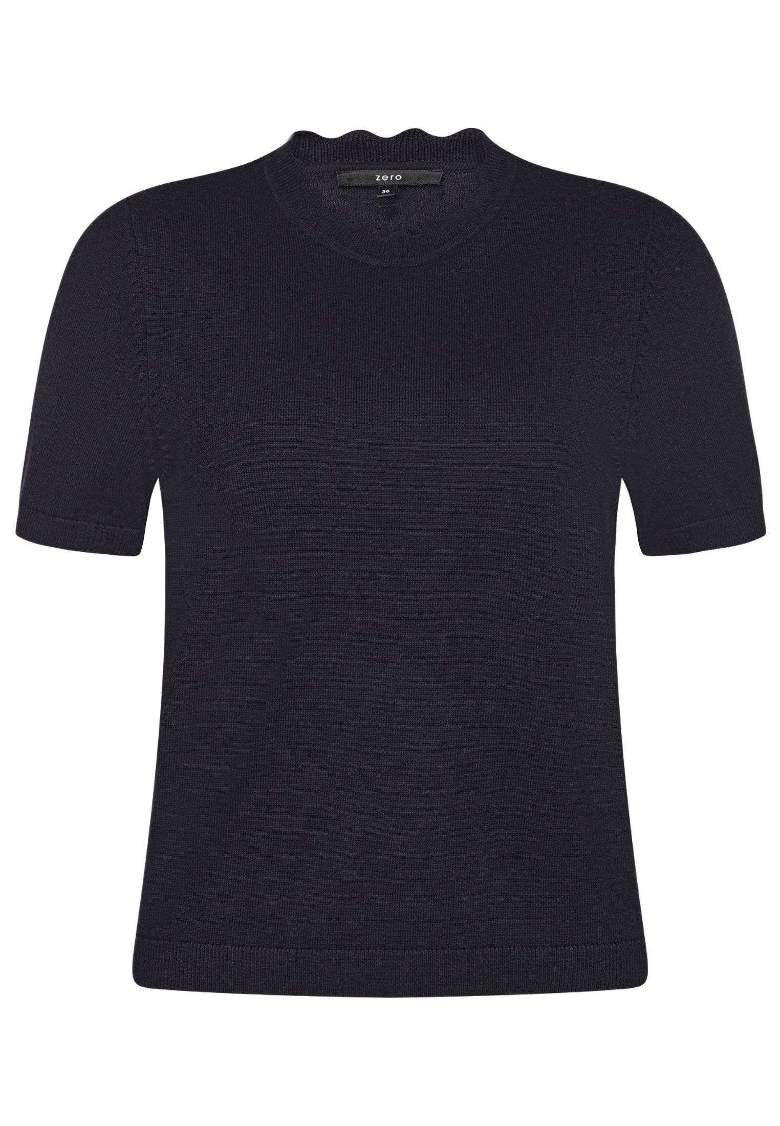 Zero Kurzarmshirt Damen mit Wellensaum (1-tlg) Material