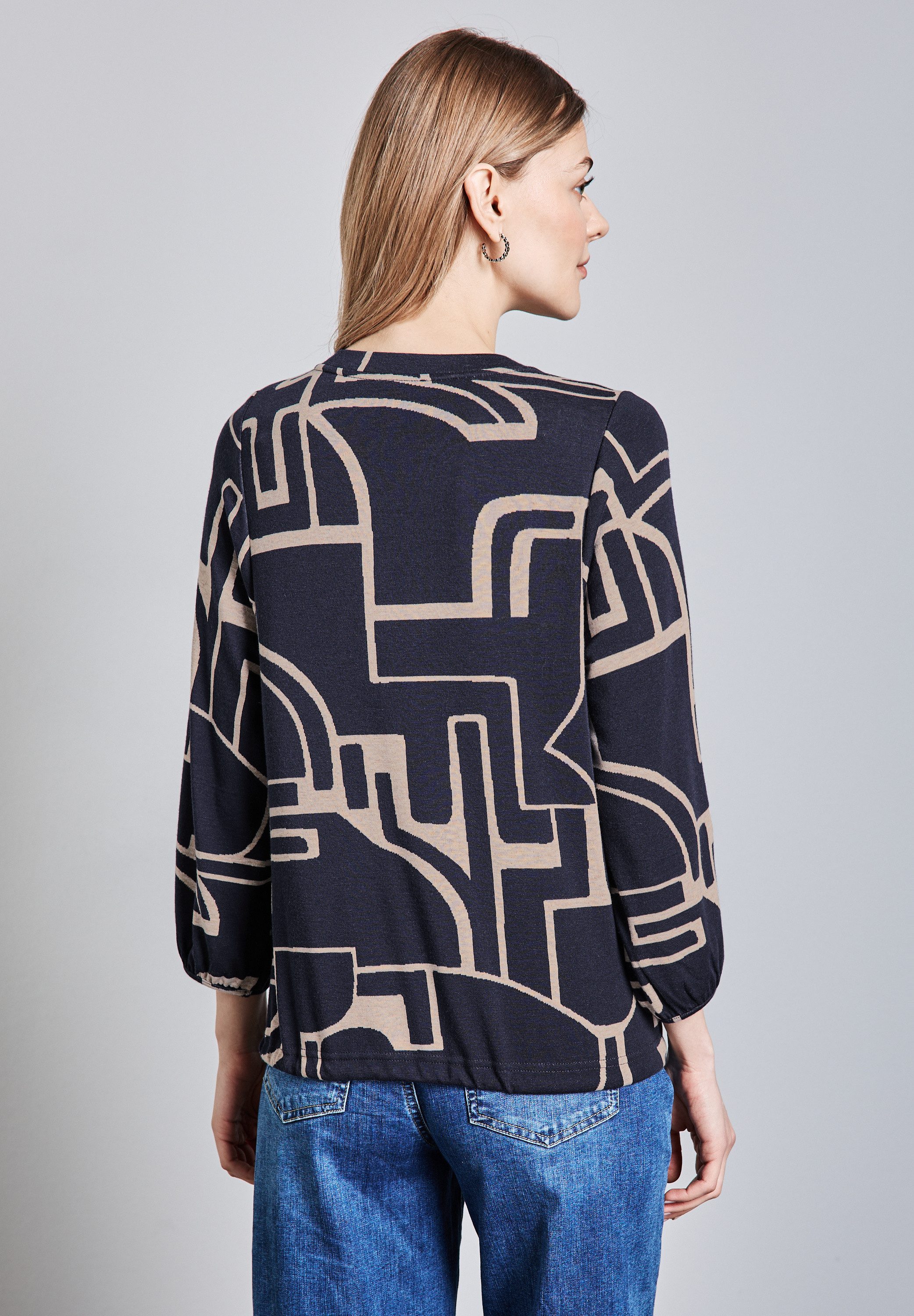 STREET ONE Rundhalspullover mit All-Over Print günstig online kaufen