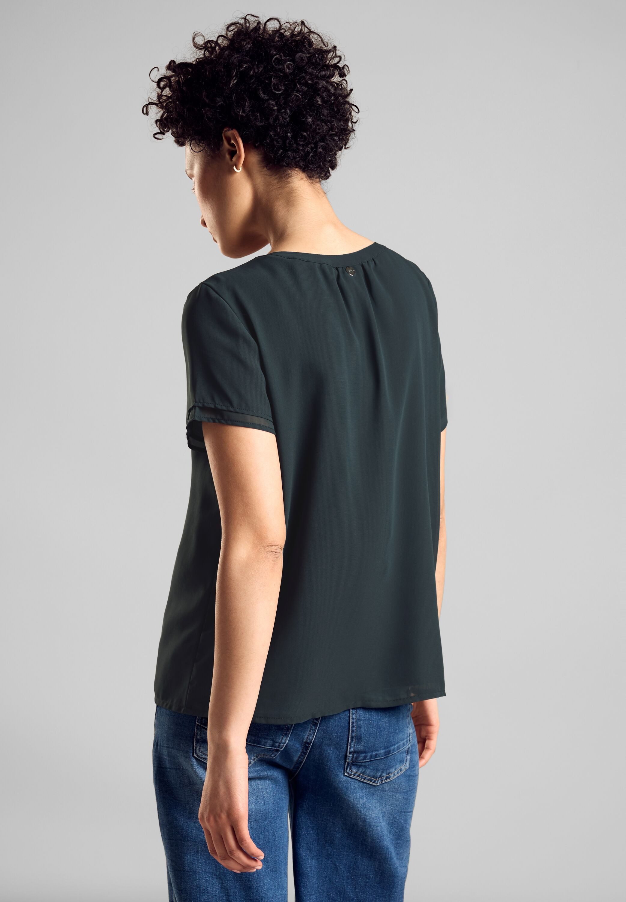 STREET ONE Chiffonbluse in Unifarbe