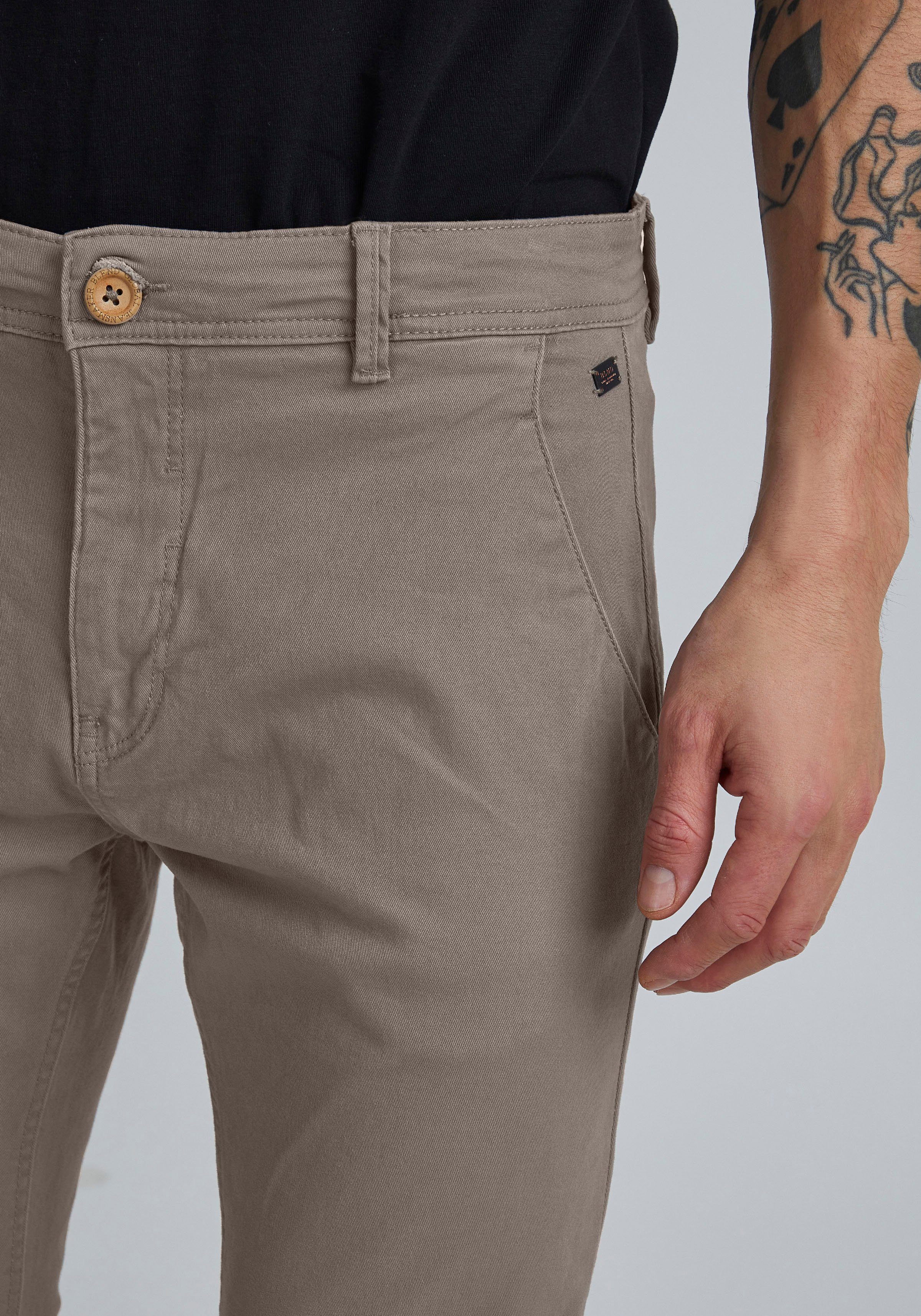 Blend Chinohose BHNATAN aus Baumwollmischung, schmale Passform, mit Reißverschluss, elastisch