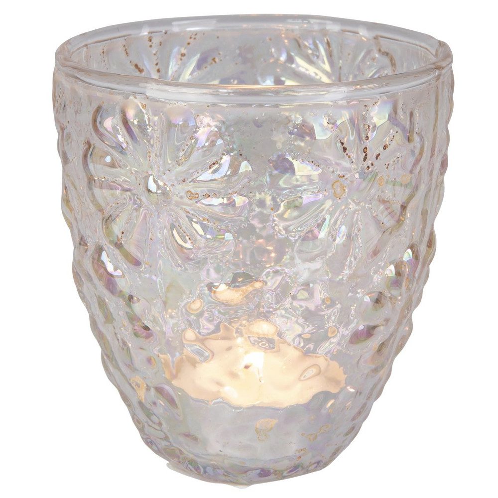 Trockenblume Windlicht - Blume - irisierend, MICA