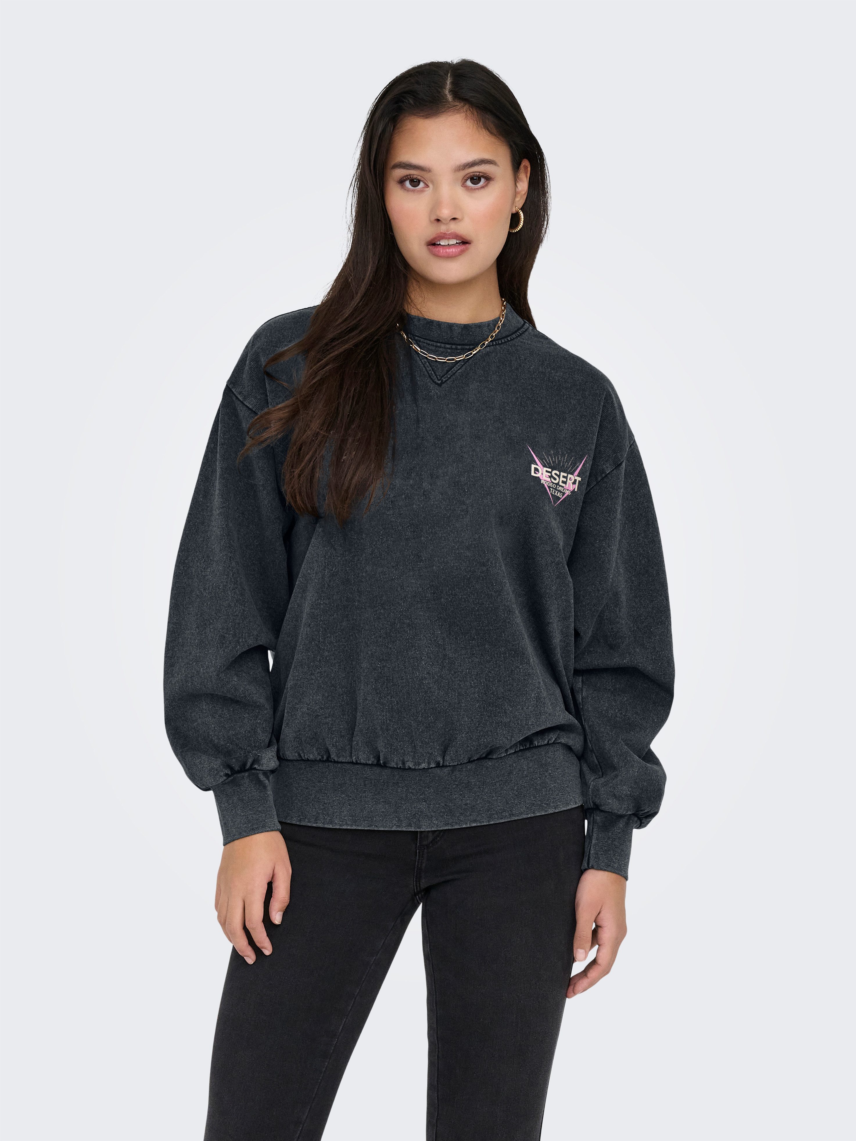ONLY Sweatshirt ONLLUCINDA L/S WILD O-NECK BOX SWT günstig online kaufen