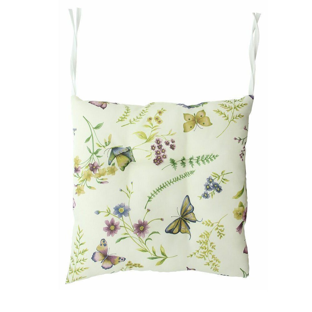 Home-trends24.de Stuhlkissen Blumen 38 x 38 cm Stuhlauflage Auflagekissen Kissen Wasserabweisend, Wasser - und schmutzabweisend
