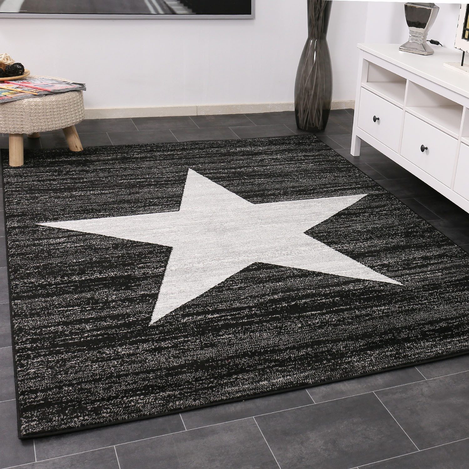 Vimoda Teppich Teppich Wohnzimmer Stern Muster günstig online kaufen