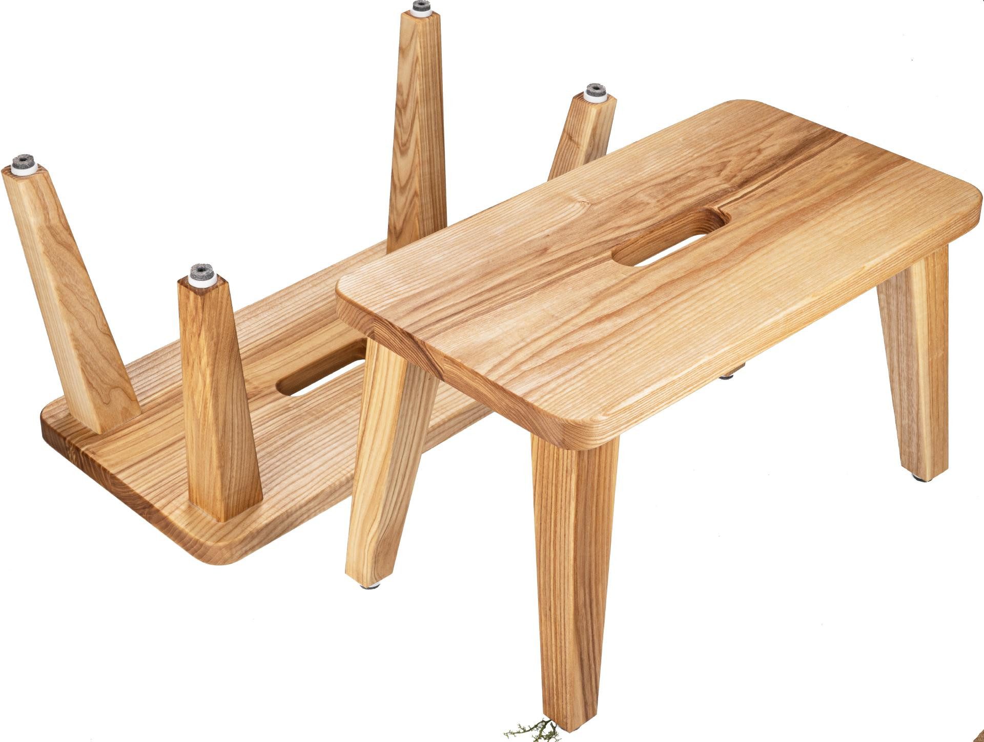 Holz Frank Sitzhocker Handgefertigter Holzschemel aus Esche Massivholz geöl günstig online kaufen