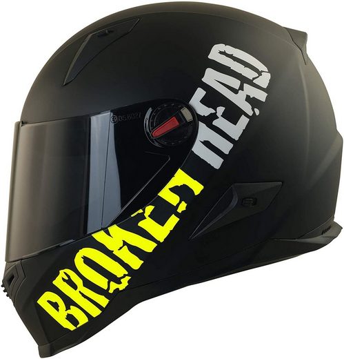Broken Head Motorradhelm »BeProud Gelb« (mit schwarzem und klarem Visier), inklusive 2 Visieren