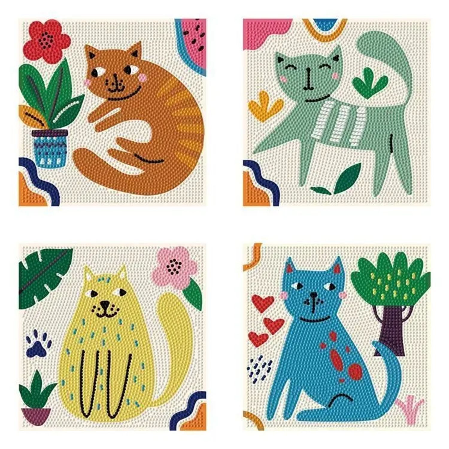 BrainBox Spiel DIAMOND DOTZ - Diamond Painting Mini Katzen