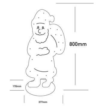 näve Dekolicht, Weihnachtsmann Weihnachtsdeko LED XMAS Holz Kiefer Innen- und Außen