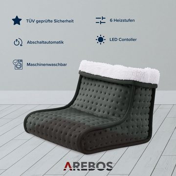 Arebos Elektrofußwärmer Fußheizung für Zuhause, Warme Füße, Waschbar, Braun, Anthrazit, Stück