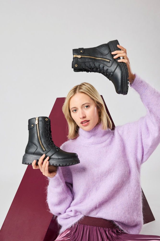 Rieker Winterstiefelette Schnürboots, Schnürstiefelette, Blockabsatz, mit m günstig online kaufen