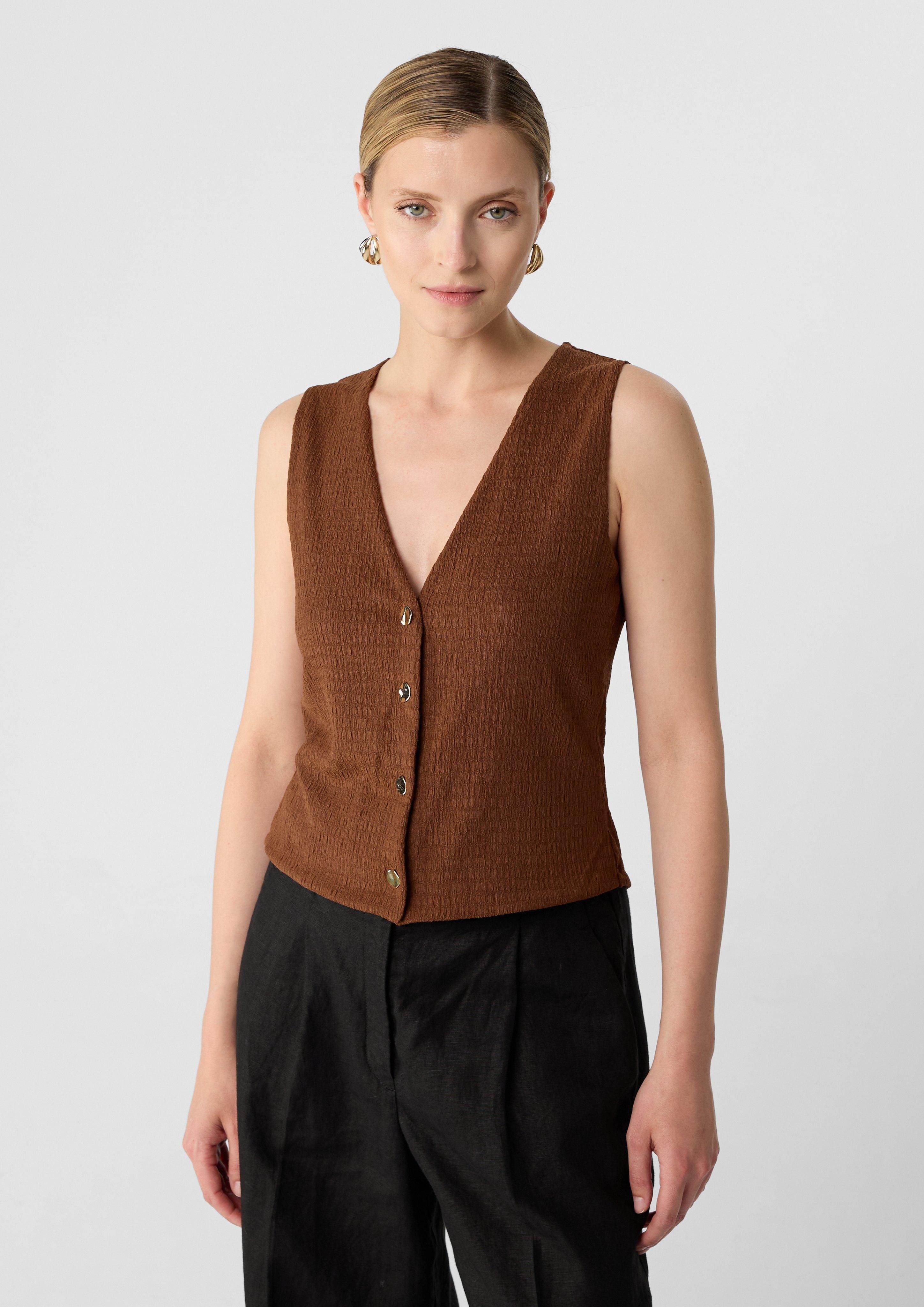 Comma Shirttop Schmale Weste aus Strukturjersey günstig online kaufen