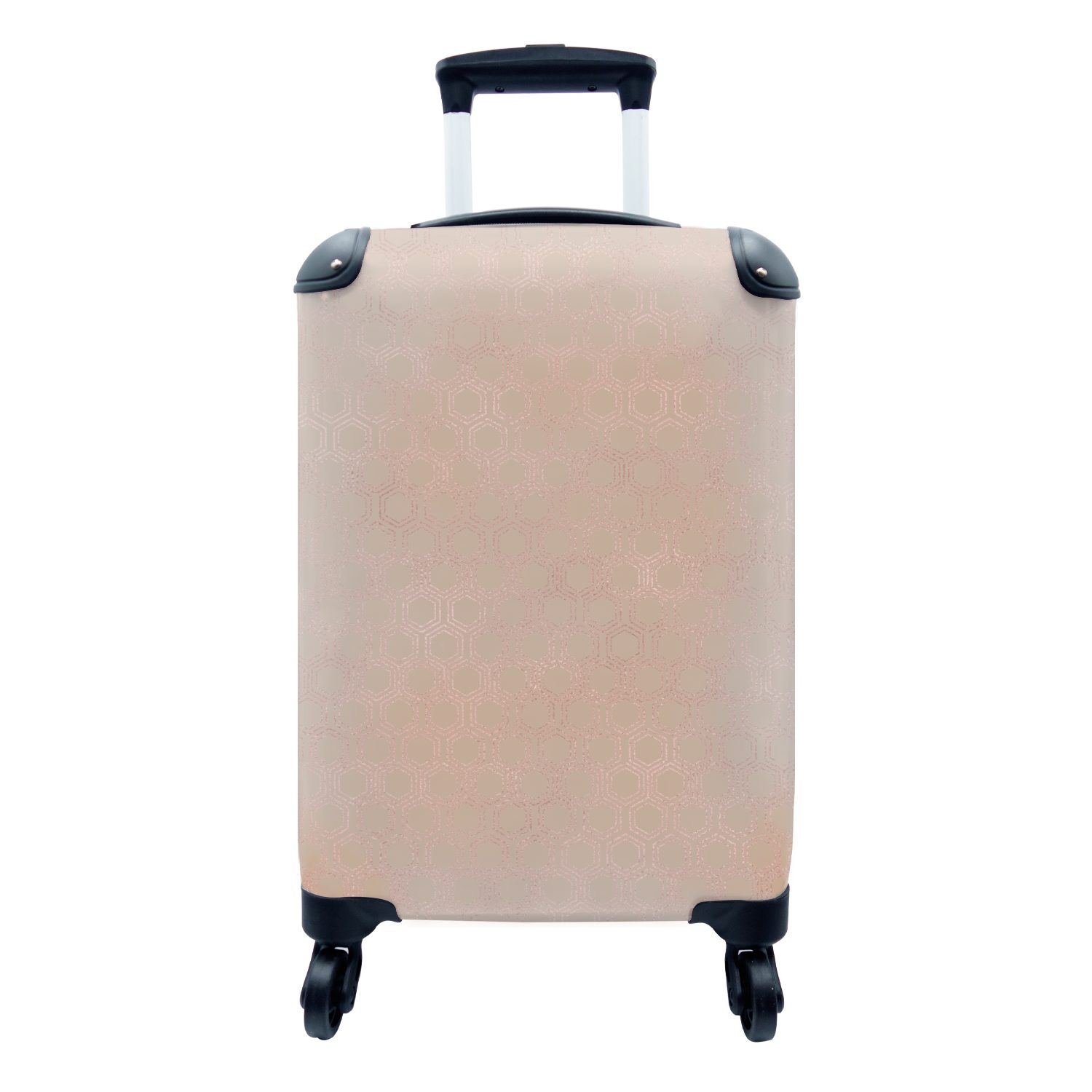 MuchoWow Handgepäckkoffer Muster - Luxus - Lila - Roségold, 4 Rollen, Reisetasche mit rollen, Handgepäck für Ferien, Trolley, Reisekoffer