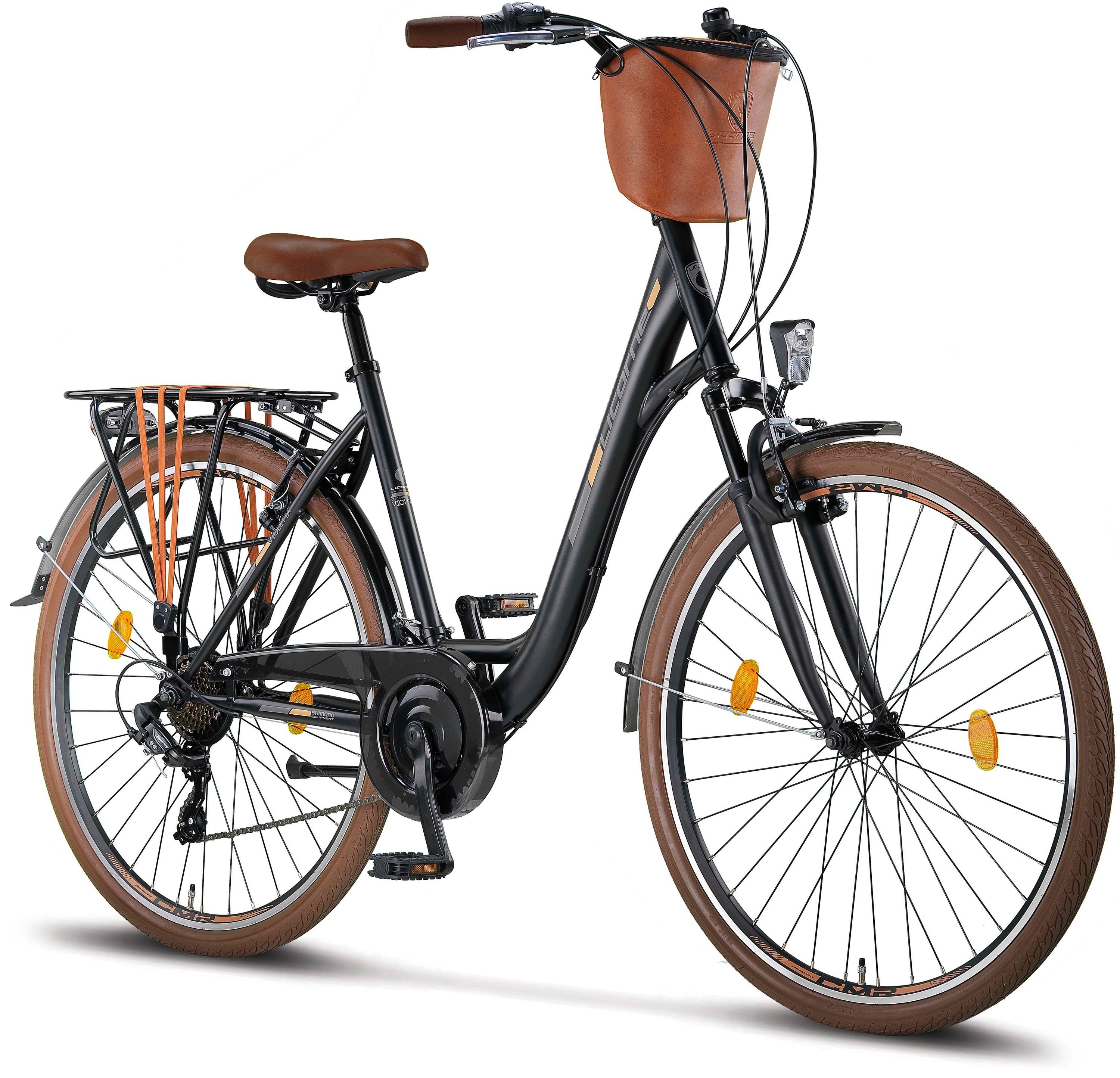 Antrasit Licorne 21 Bike Bike Zoll, Premium Gang Bike Licorne Cityrad Violetta 28 in City