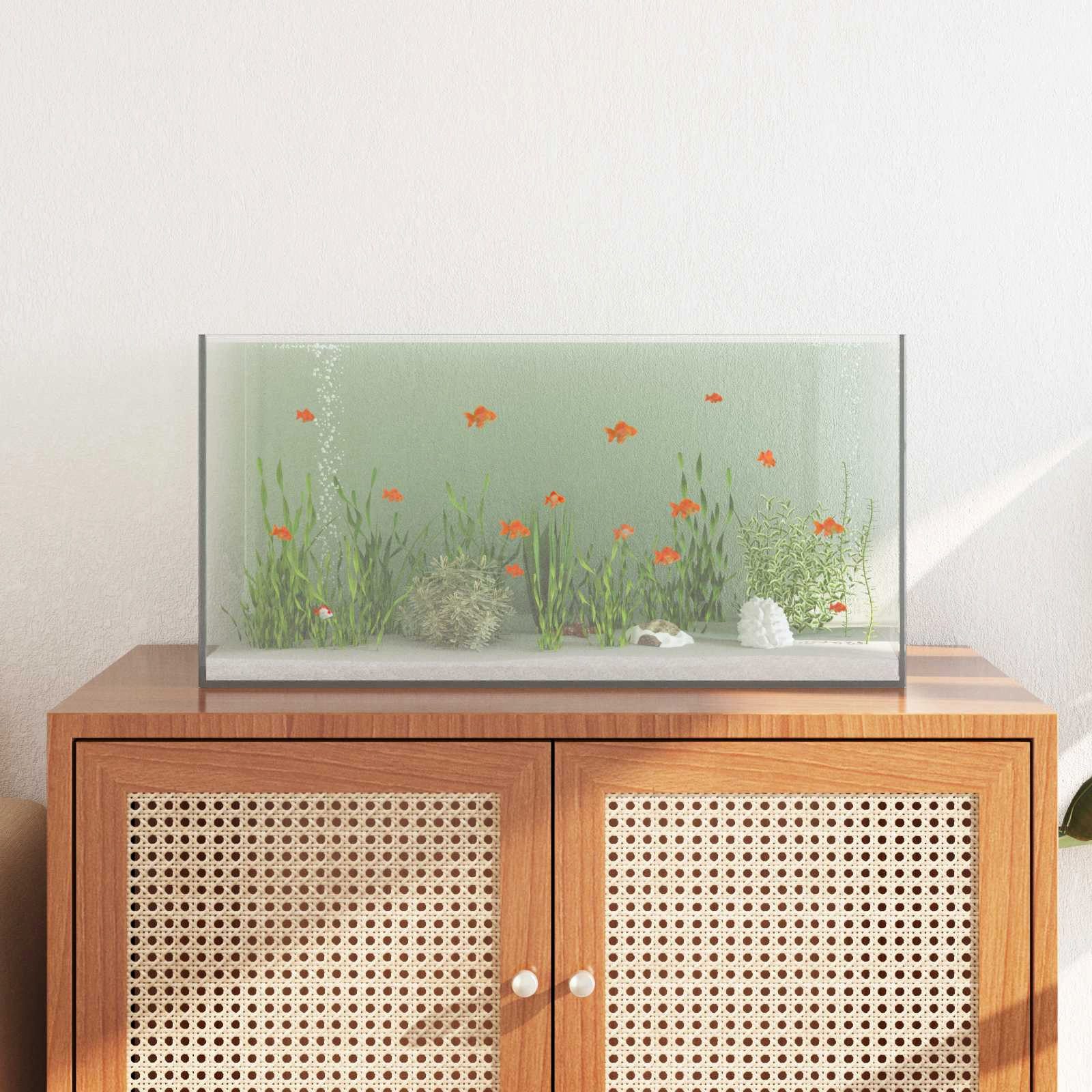 vidaXL Aquarium 60 x 30 x 30 cm Aquarium mit Speicher Weiß Glas