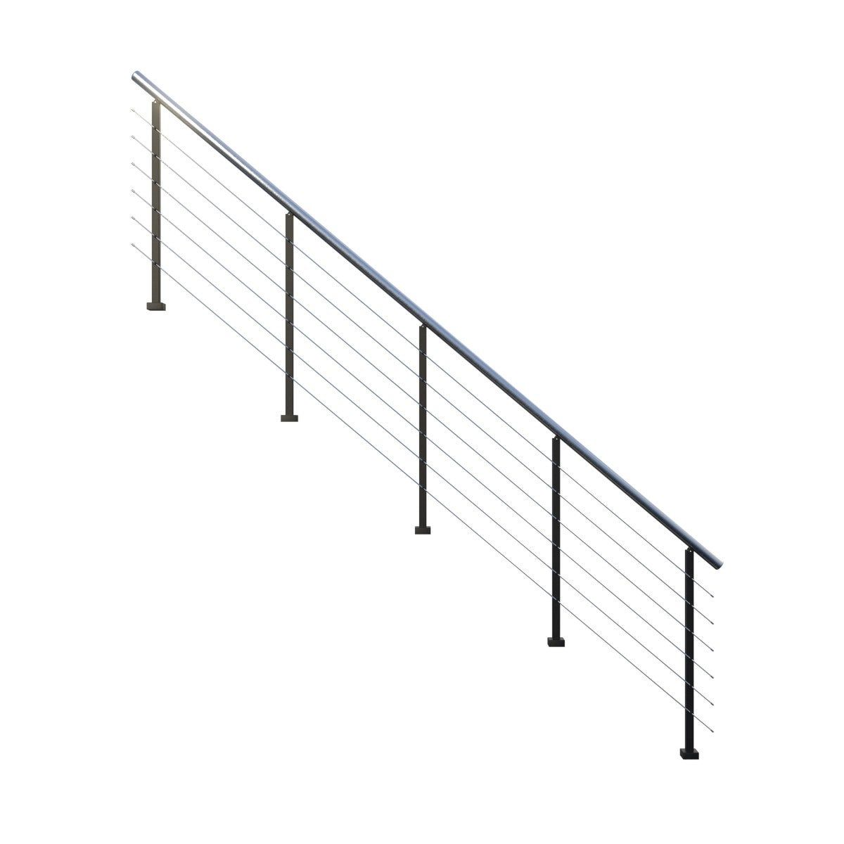 Starwood Treppengeländer Metallgeländer Flex-Auftrittmontage (auf Stufen)-8 Stufen
