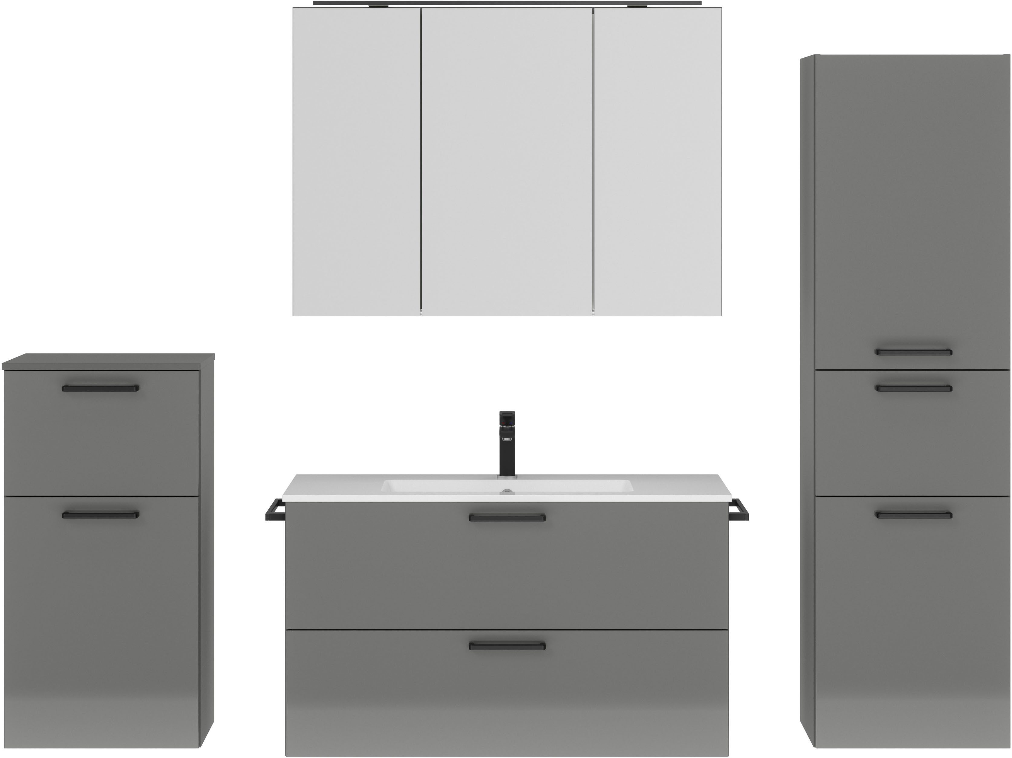 nobilia® Badmöbel-Set Tolvina, (4-St., vormontiert, mit günstig online kaufen