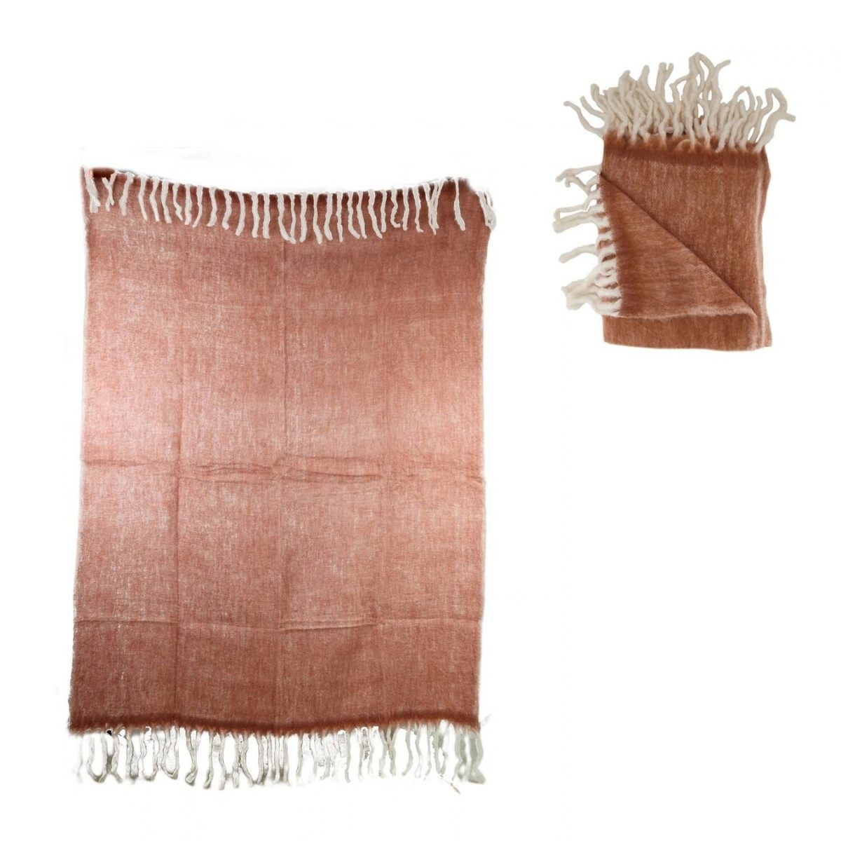 Wohndecke Kuscheldecke 130x160 cm Orange – Weiche Wohndecke aus Acryl, COFI 1453, dekorative Wohndecke