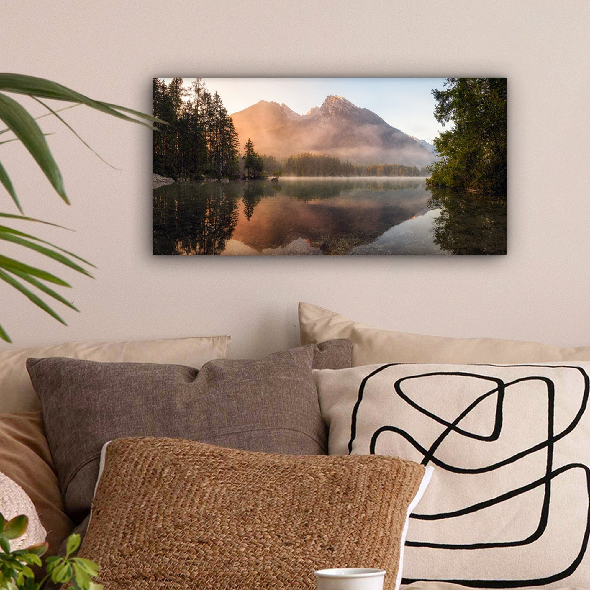 OneMillionCanvasses® Leinwandbild Panorama Landschaft - Nebel günstig online kaufen