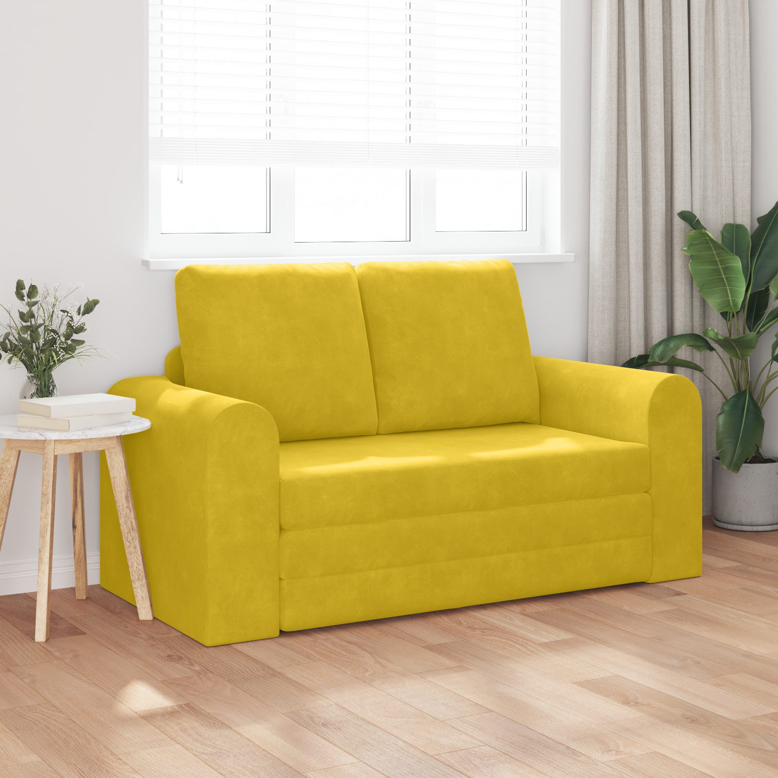 vidaXL Sofa Boden-Sofa-Bett 2-in-1 Gelb 148x71x83 günstig online kaufen