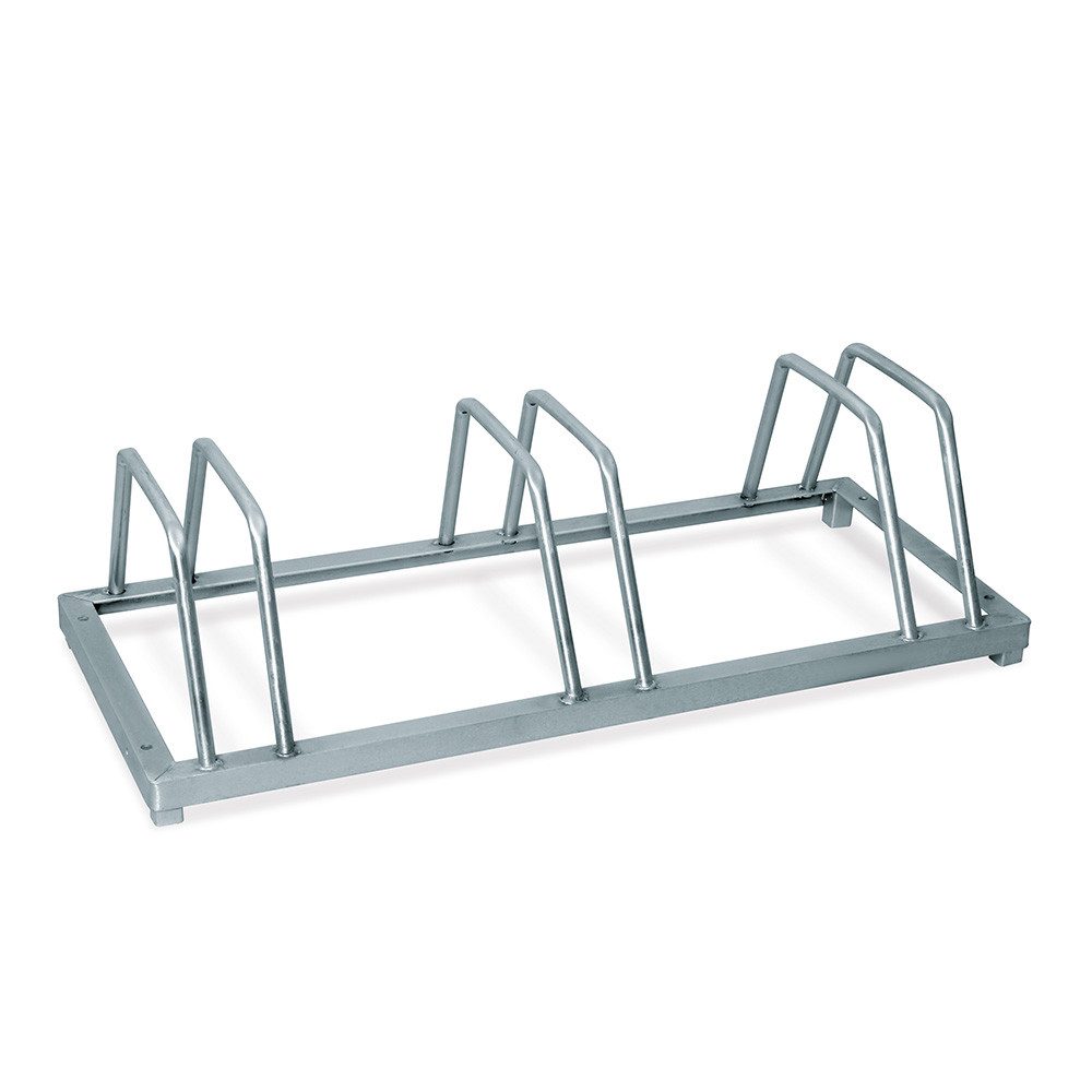 BRB-Lagertechnik Fahrradständer Fahrradständer für 3 Fahrräder - LxTxH 880x390x250 mm, Fahrradständer aus Stahlrohr, feuerverzinkt