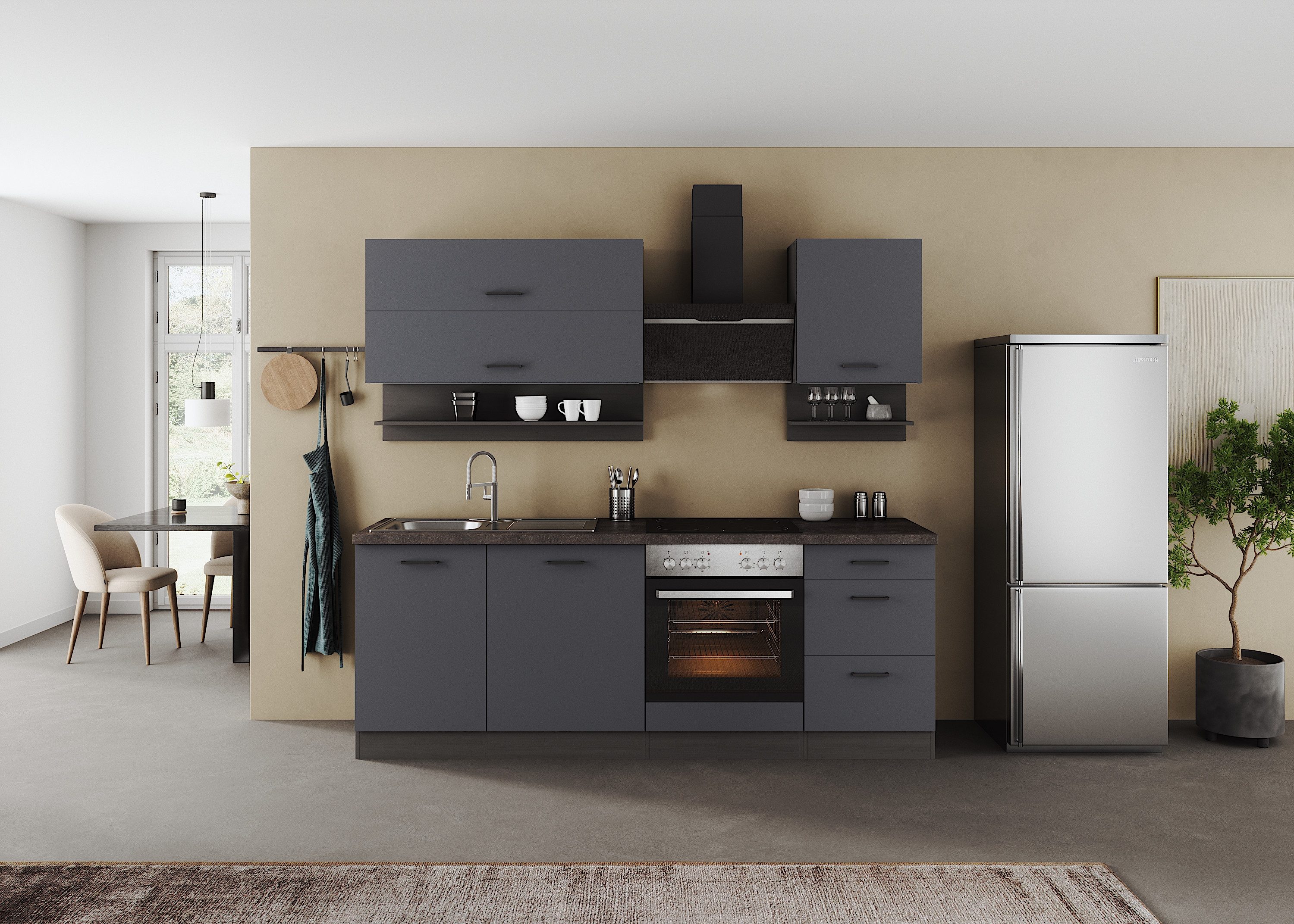 KOCHSTATION Küchenzeile KS-Frieda Breite 220 cm, wahlweise mit E-Geräten, m günstig online kaufen