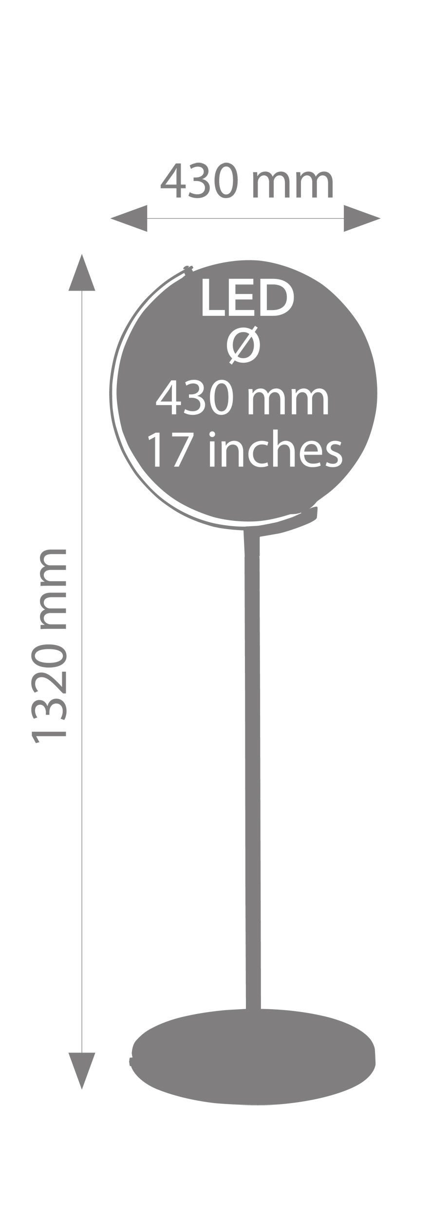 TROIKA Globus SOJUS LIGHT mit LED & verchromtem Standfuß, 43x43x132 cm, (43 cm Durchmesser), englische Beschriftung, in 3 Farbvarianten, hochwertige Verarbeitung