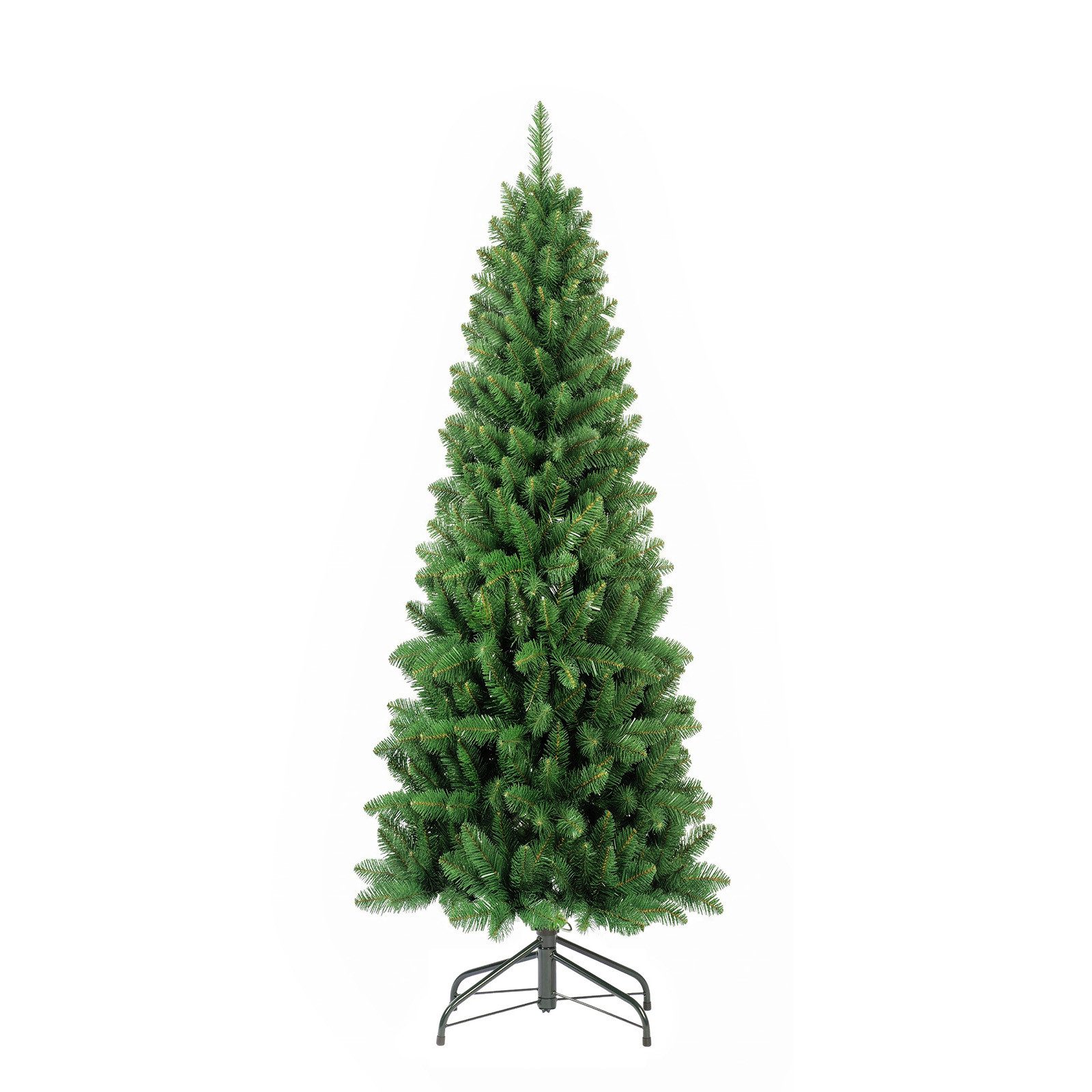 Salcar Künstlicher Weihnachtsbaum Schmaler Künstlicher Weihnachtsbaum mit Metallständer und Klappsystem, Schlanke Bleistiftform, 150 cm …