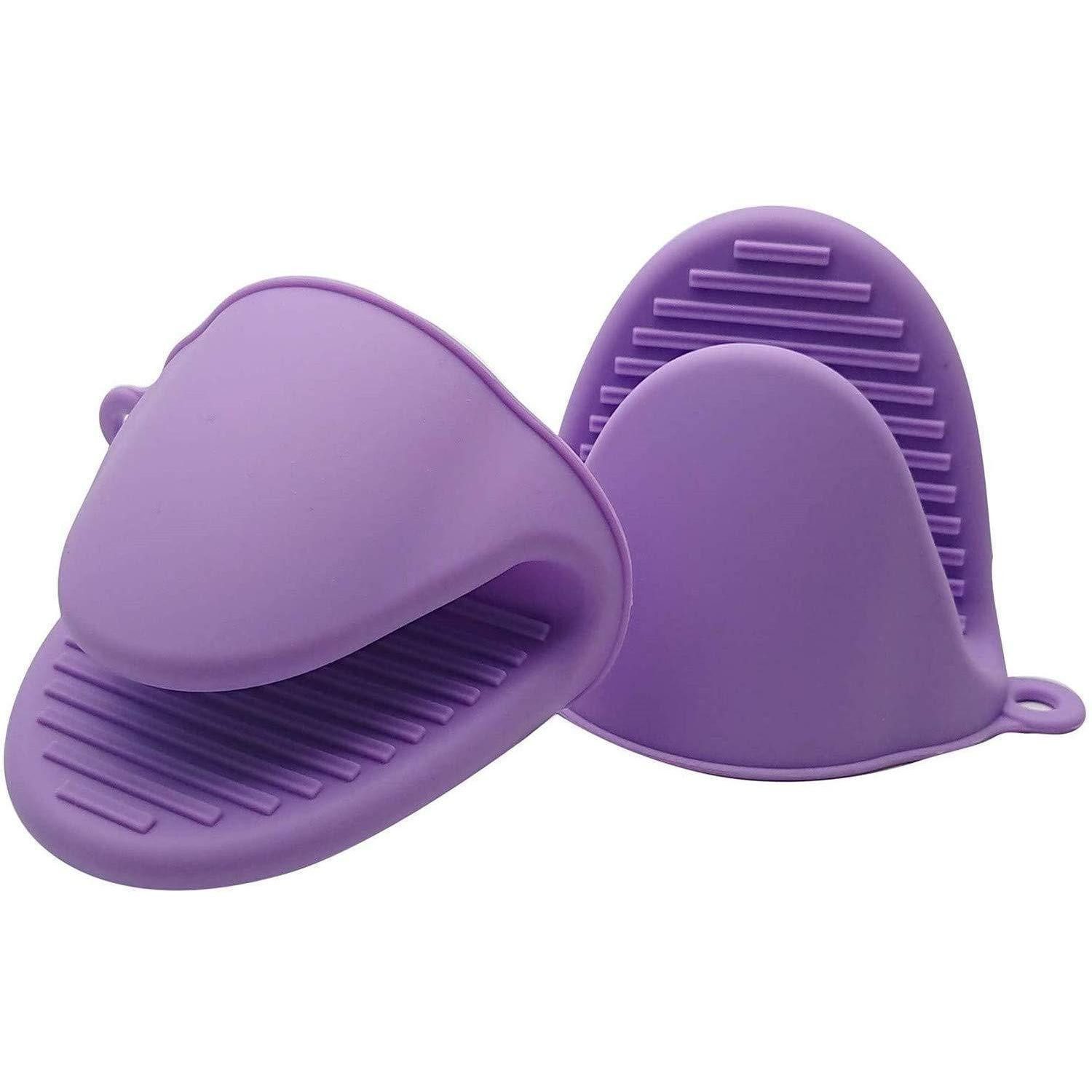 LuxusKollektion Topfhandschuhe Silikon-Topflappen Lila 2er-Set