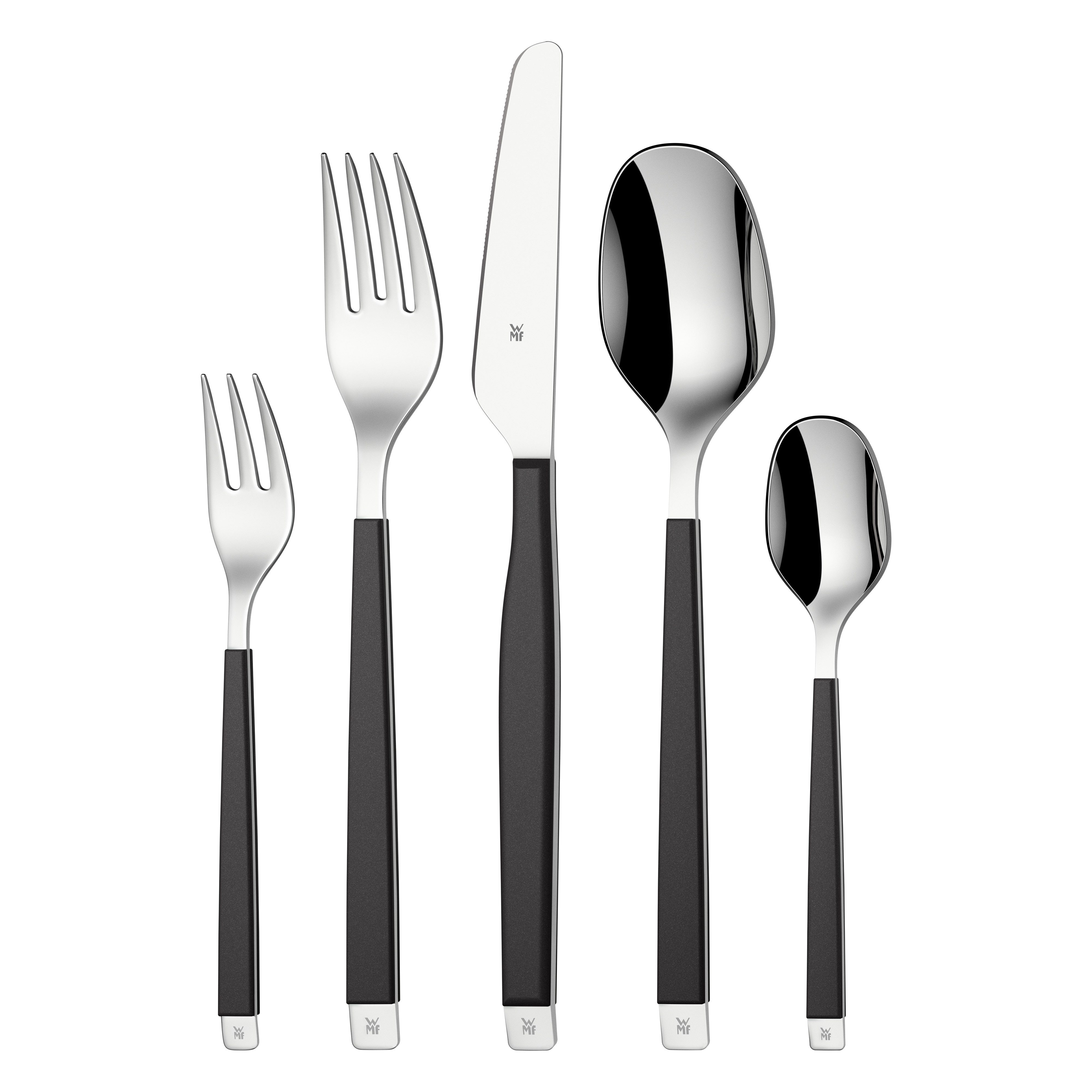 WMF Besteck-Set Emotion (30-tlg), 6 Personen, Cromargan® Edelstahl Rostfrei 18/10, Kunststoff, hochwertiger Cromargan Edelstahl, 6 Personen, robuste Kunststoffgriffe