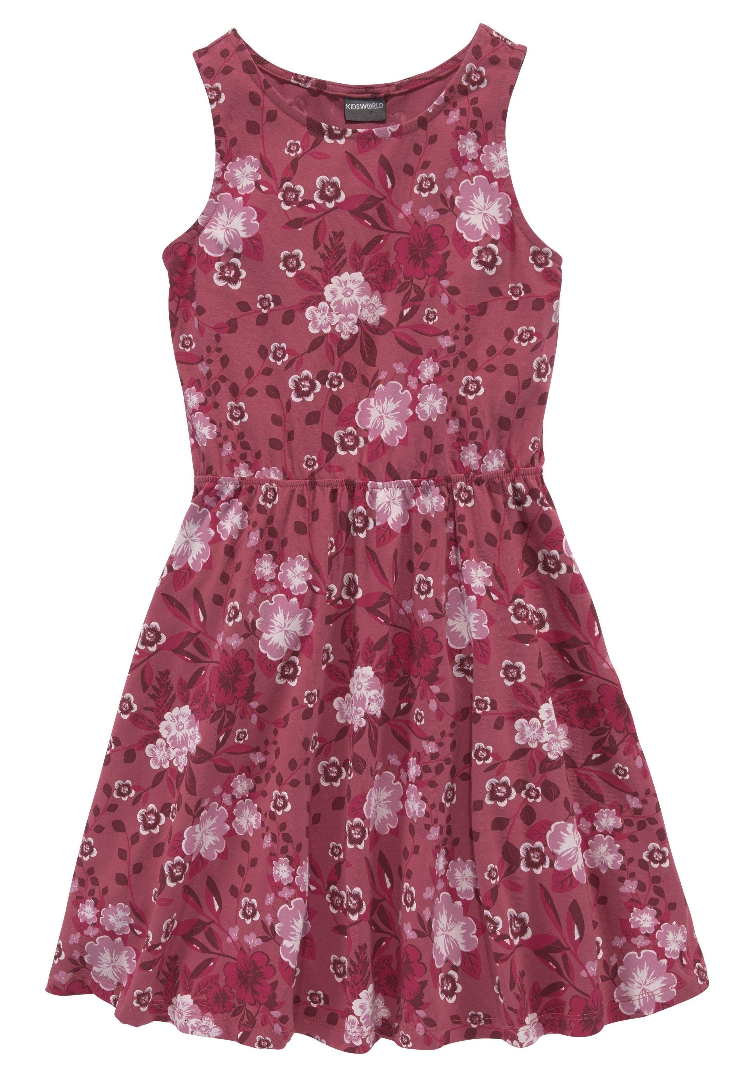KIDSWORLD Jerseykleid Trägerkleid mit Blumen festliche Anlässe, ärmelloses Kleid, kniefreie Länge – Bild 4 von 5