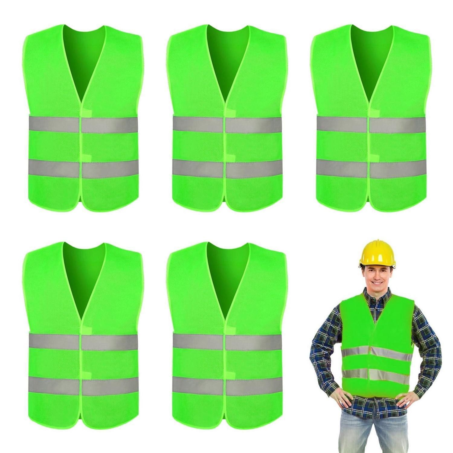 LuxusKollektion Warnweste Warnweste Auto 5 Stück Grün 59x68cm