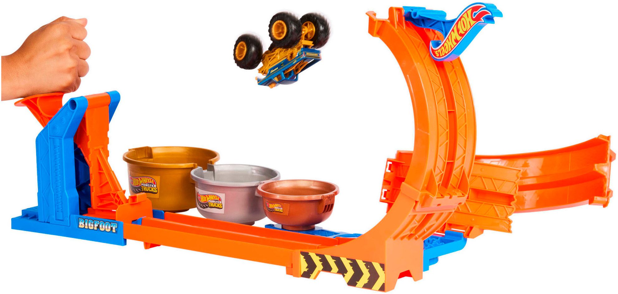 Hot Wheels Autorennbahn Hot Wheels Monster Trucks 2-in-1 Loop & Flip Challenge