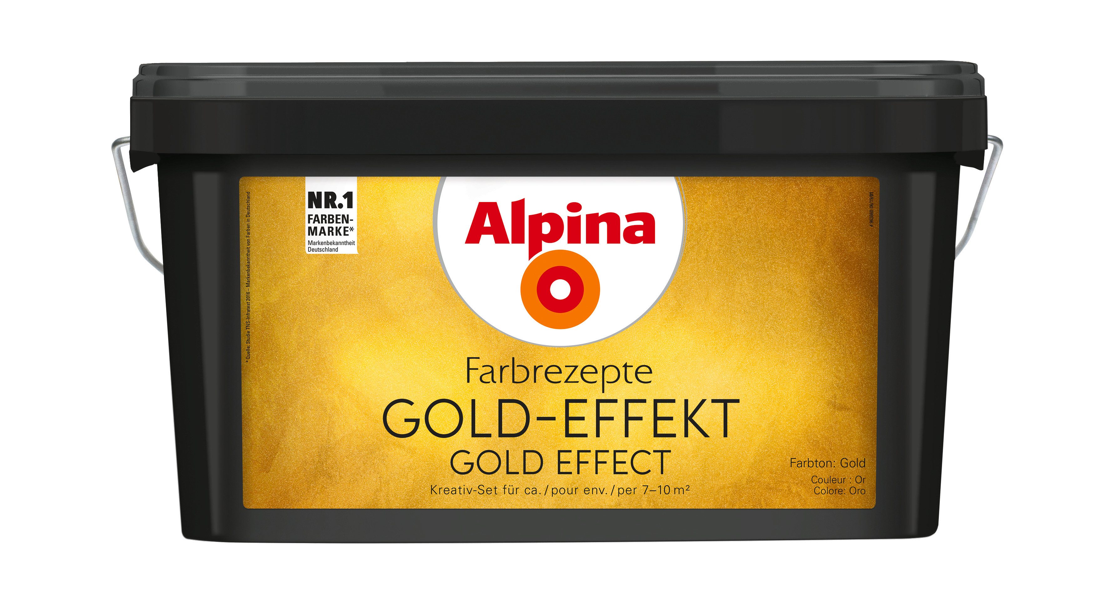Alpina Wandfarbe Farbrezepte GOLD-EFFEKT Set