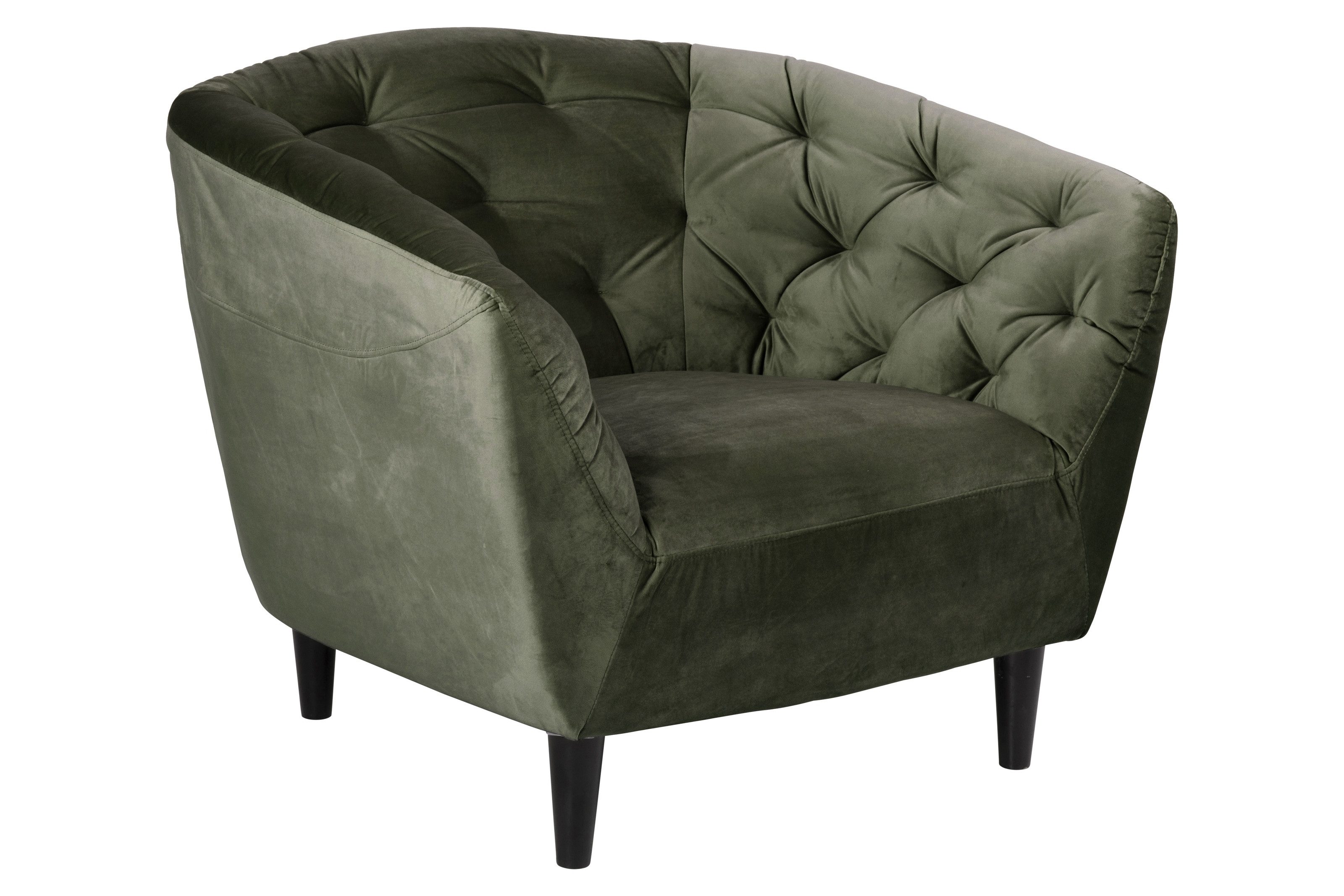 freiraum Sessel Ria, in waldgrün, Polyester, Rubberwood - 97x78x84cm (BxHxT)