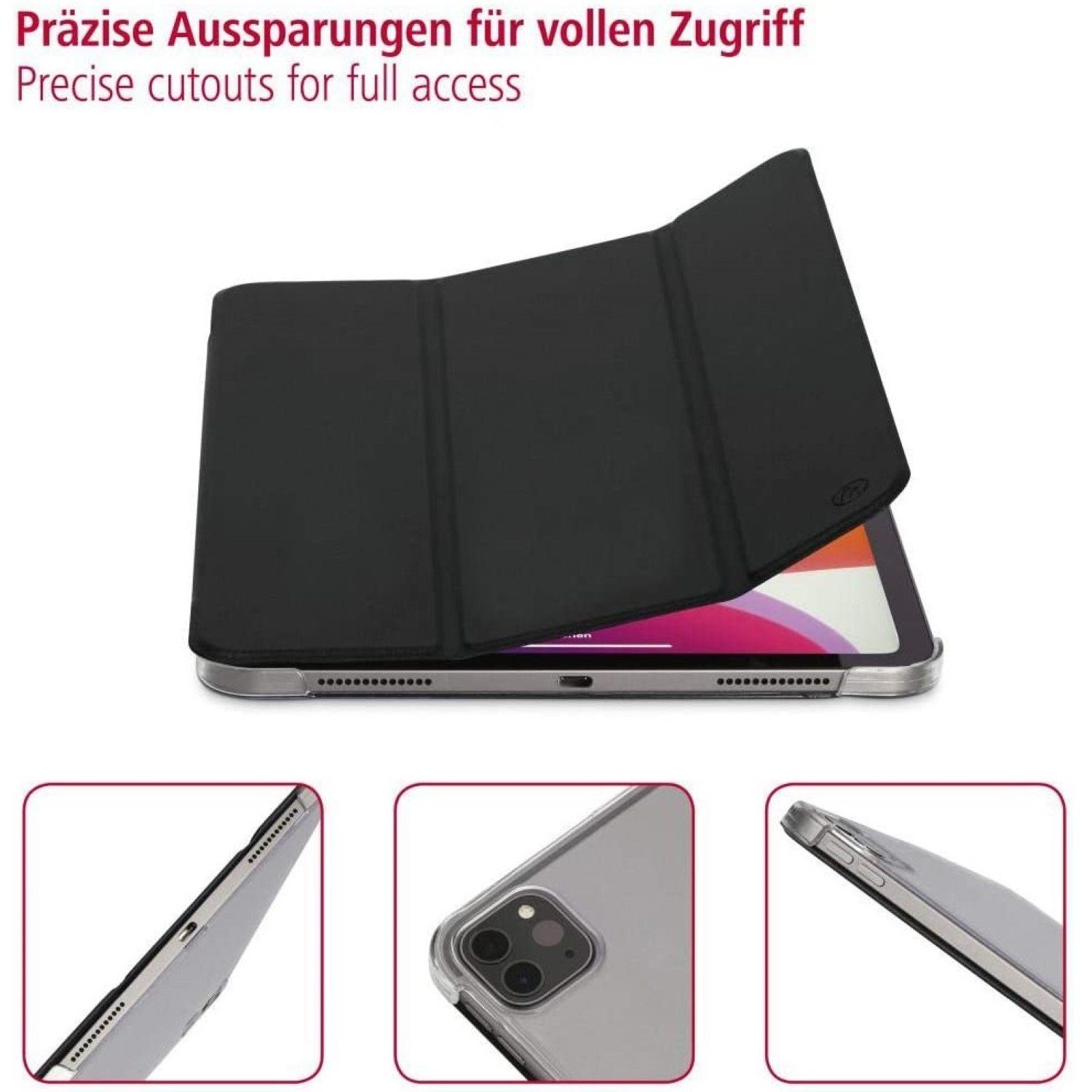 Hama Tablet-Hülle Smart Case Fold Clear Tasche Cover Hülle Schwarz, für Apple iPad Pro 11" 2020 2. Generation 2021 3. Gen. 2022 4. Gen. – Bild 3 von 5