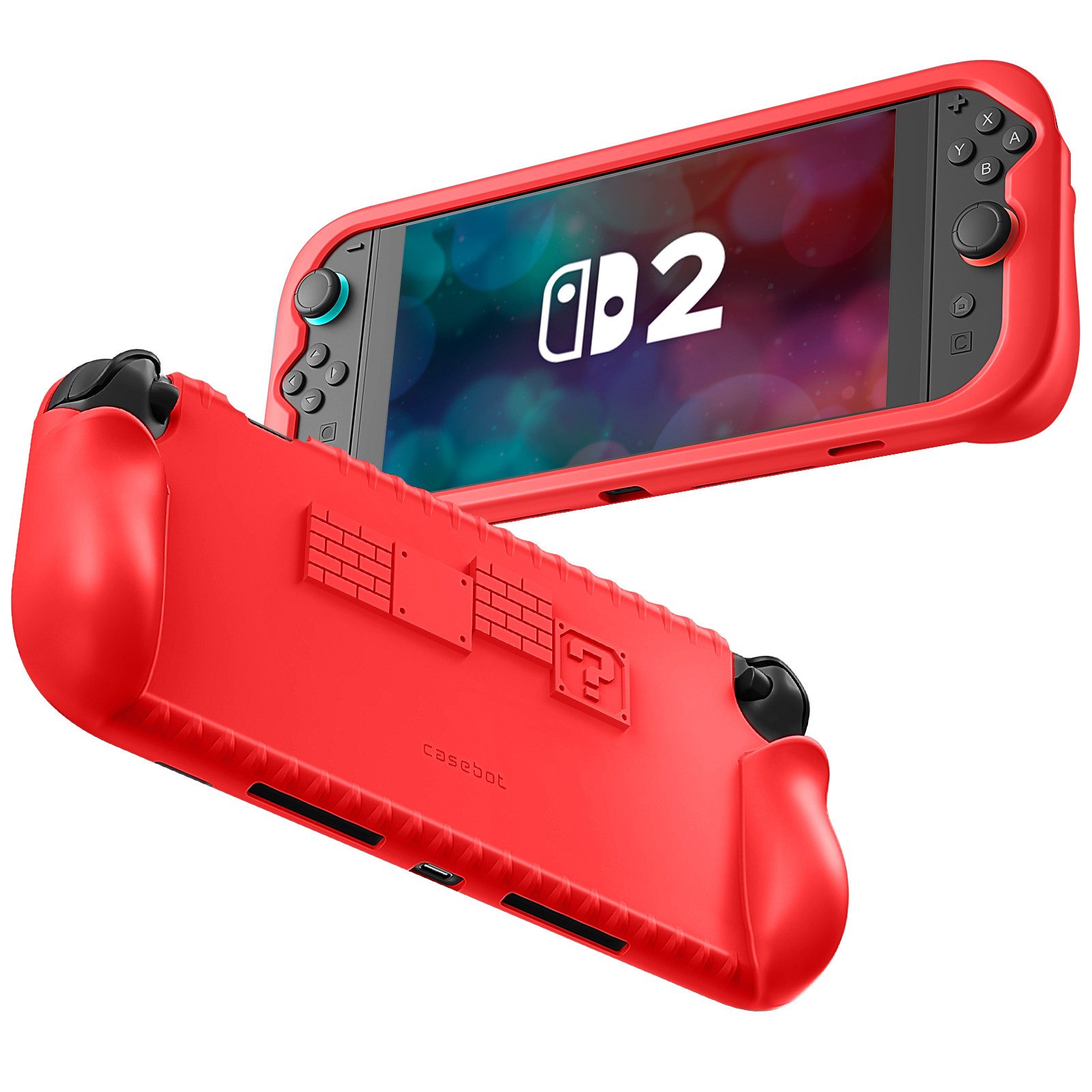 Fintie Nintendo-Schutzhülle für Nintendo Switch 2 (2025) mit Spielkartenfächern – Weiches Silikon, Rutschfest Stoßfest Ergonomische Griffhülle für Switch 2 Konsole 7.9''