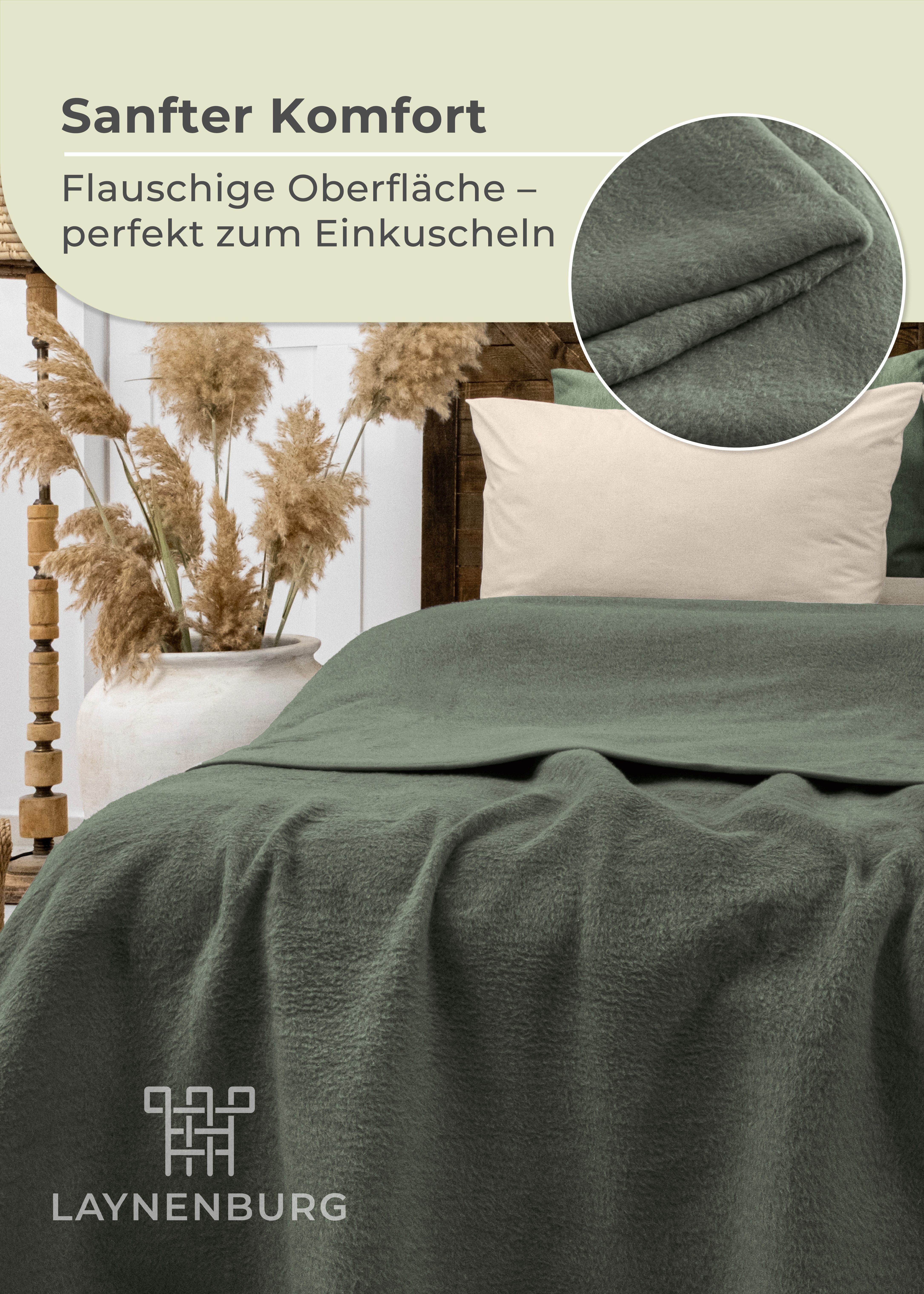 Wohndecke Wohndecke aus Baumwolle - Kuscheldecke, Baumwolldecke -, Laynenburg, Decke als Sofa-decke, Couchdecke, Wolldecke aus Baumwollmix – Bild 4 von 5
