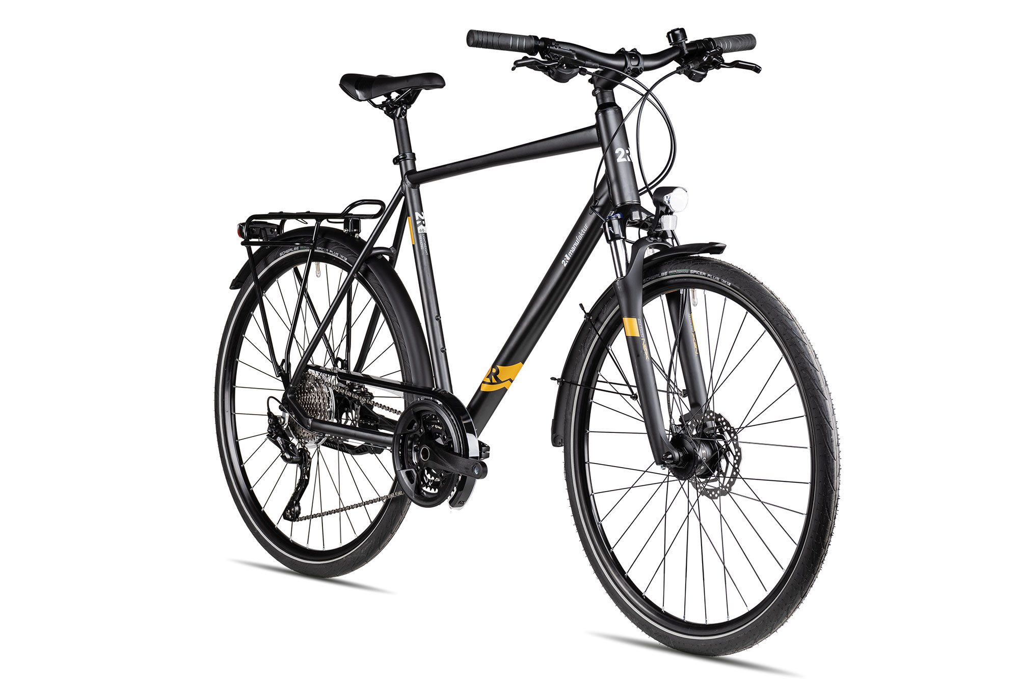 2R Manufaktur Trekking Bike TRS30, 30-speed Shimano RD-T6000 Deore-10 derailleur, derailleur gears, 28-inch men's trekking bike, black/grey